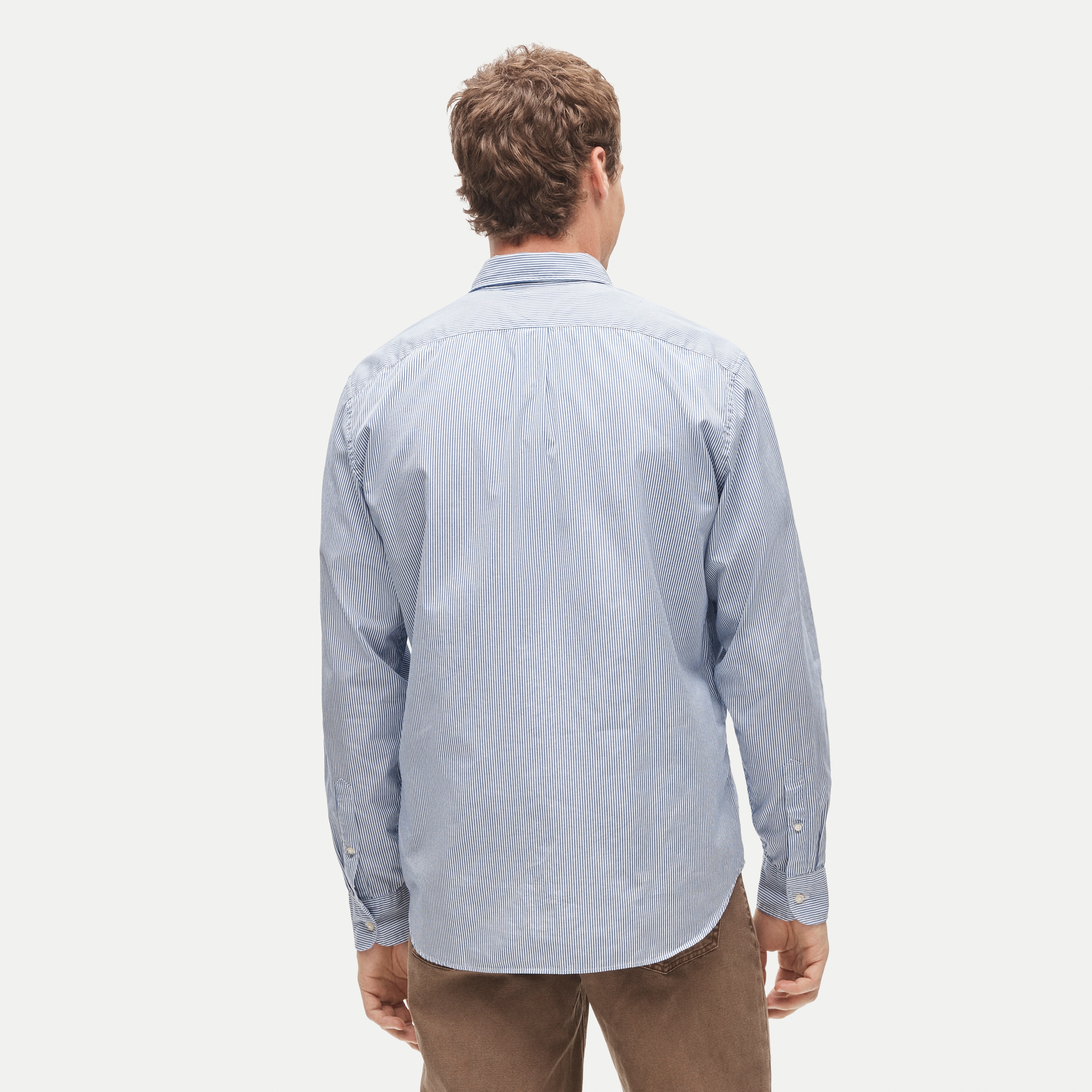 Poplin shirt with button-down collar