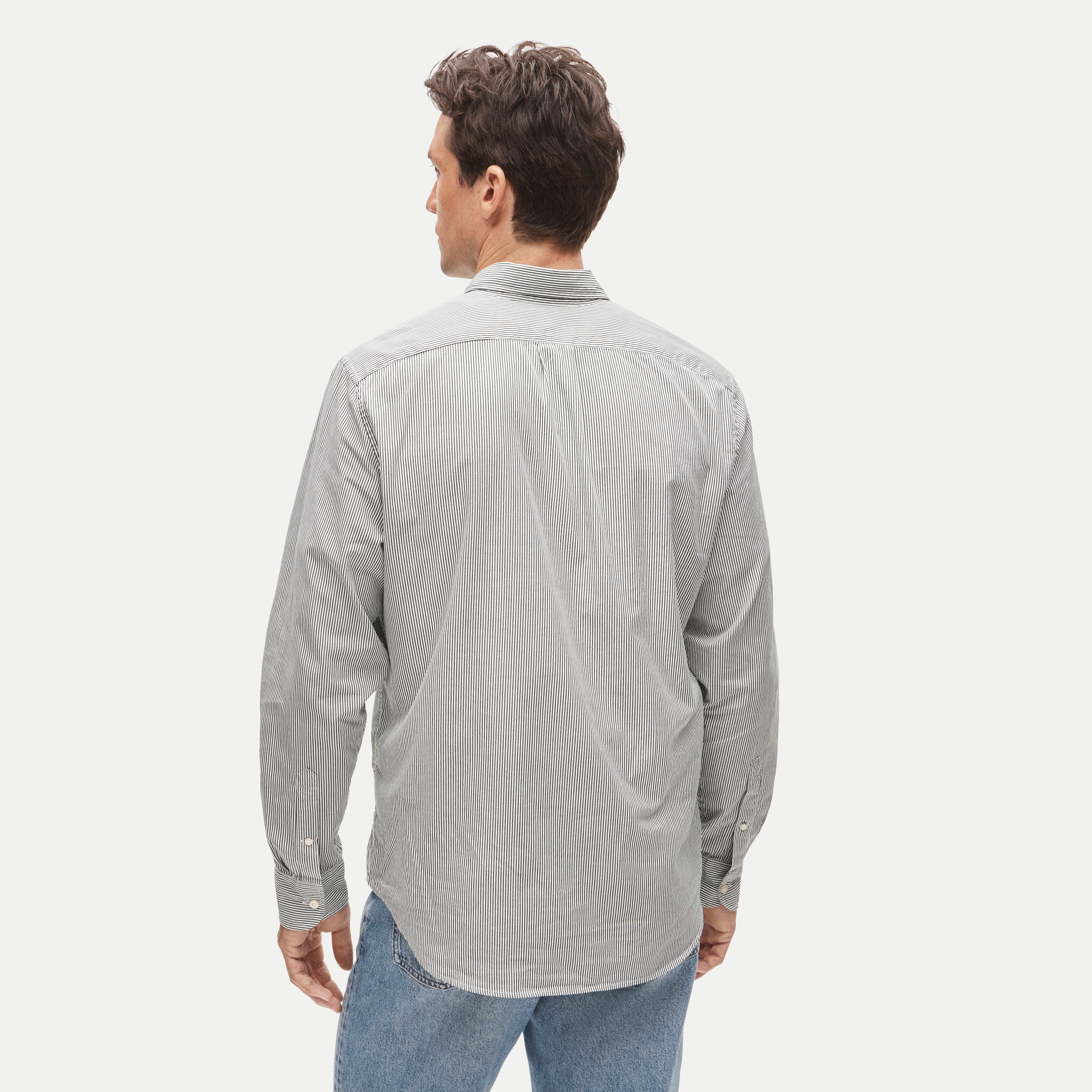 Poplin shirt with button-down collar
