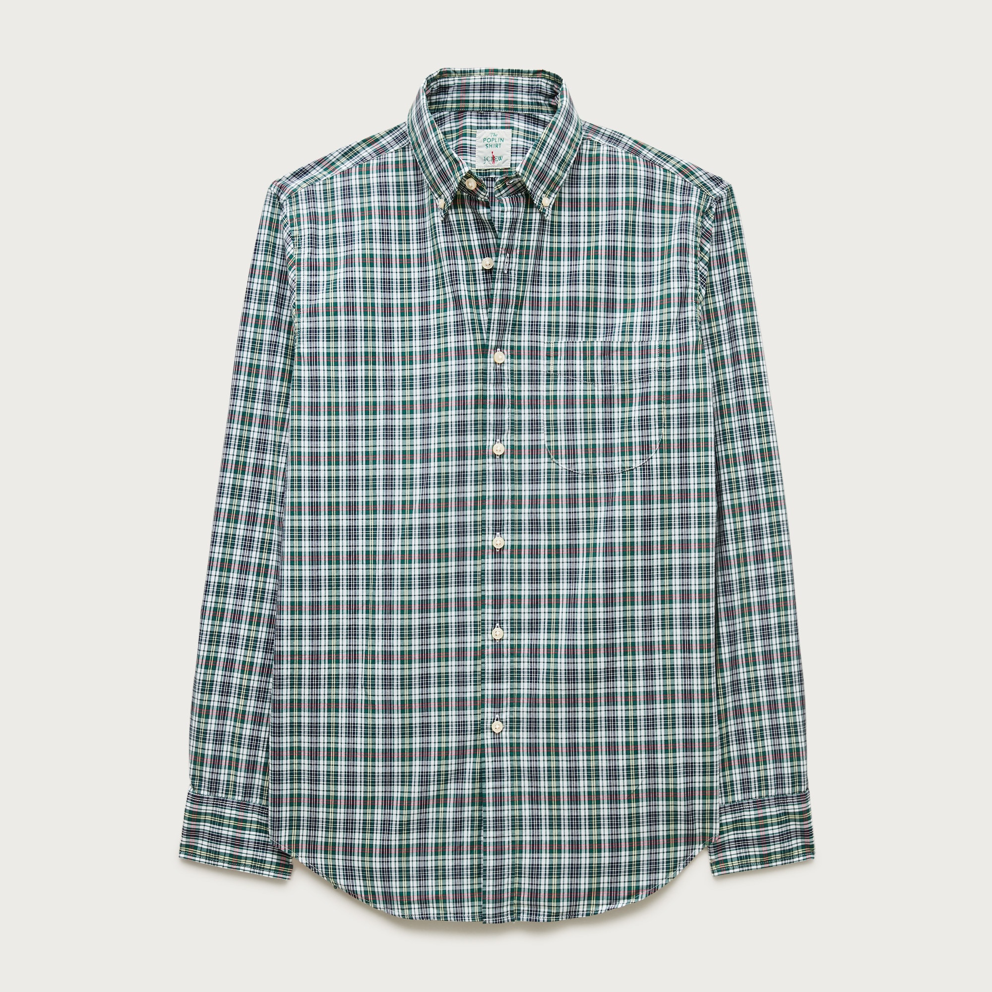 Poplin shirt with button-down collar