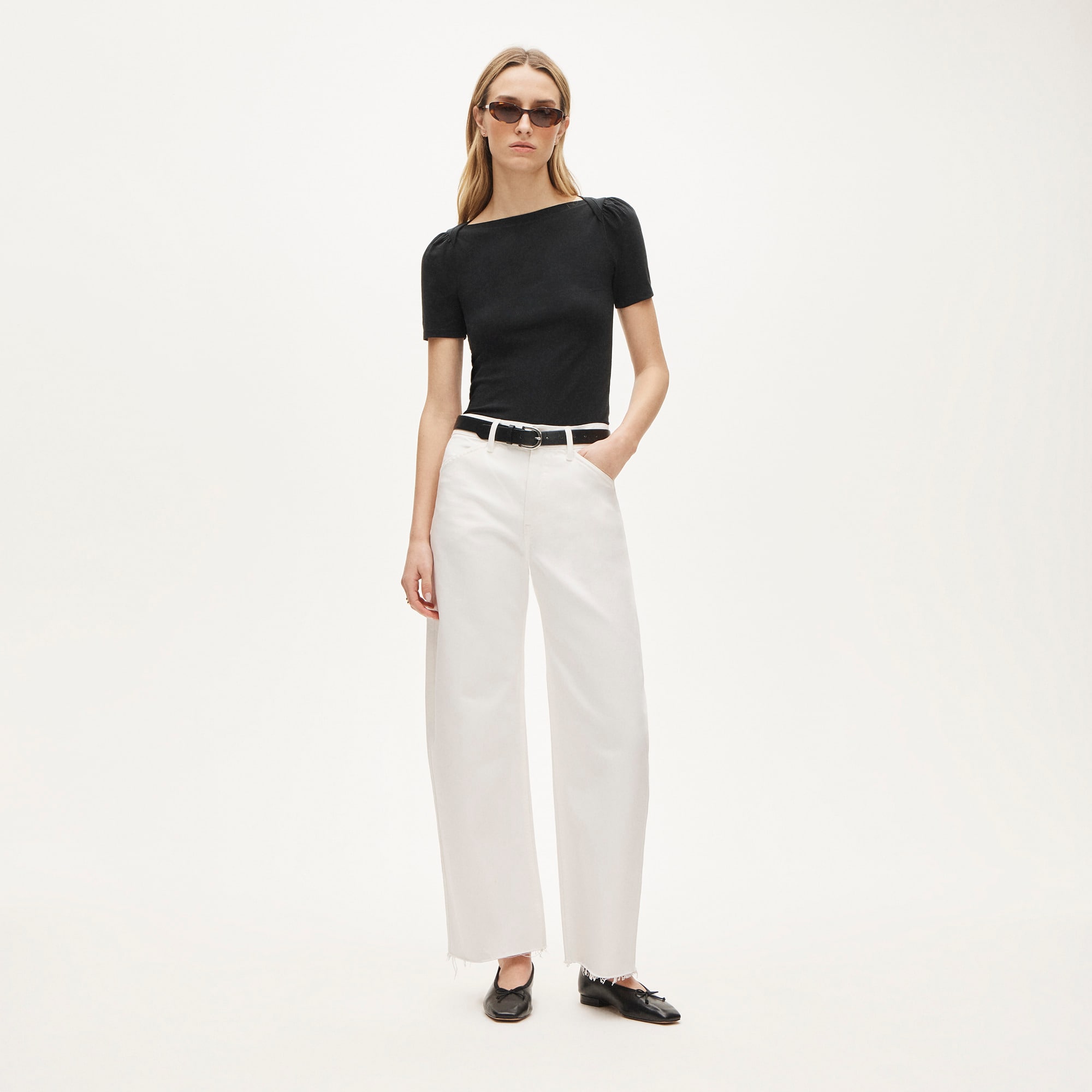 Vintage jersey puff-sleeve T-shirt - image 5