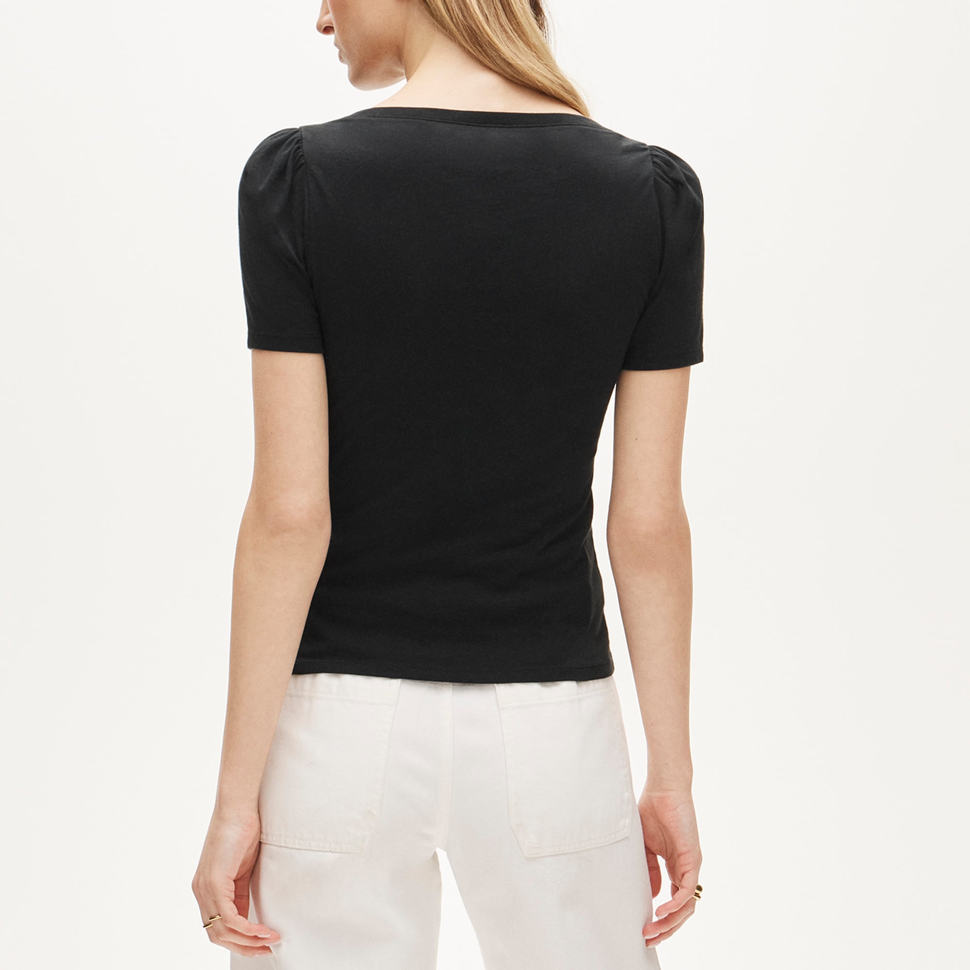Vintage jersey puff-sleeve T-shirt