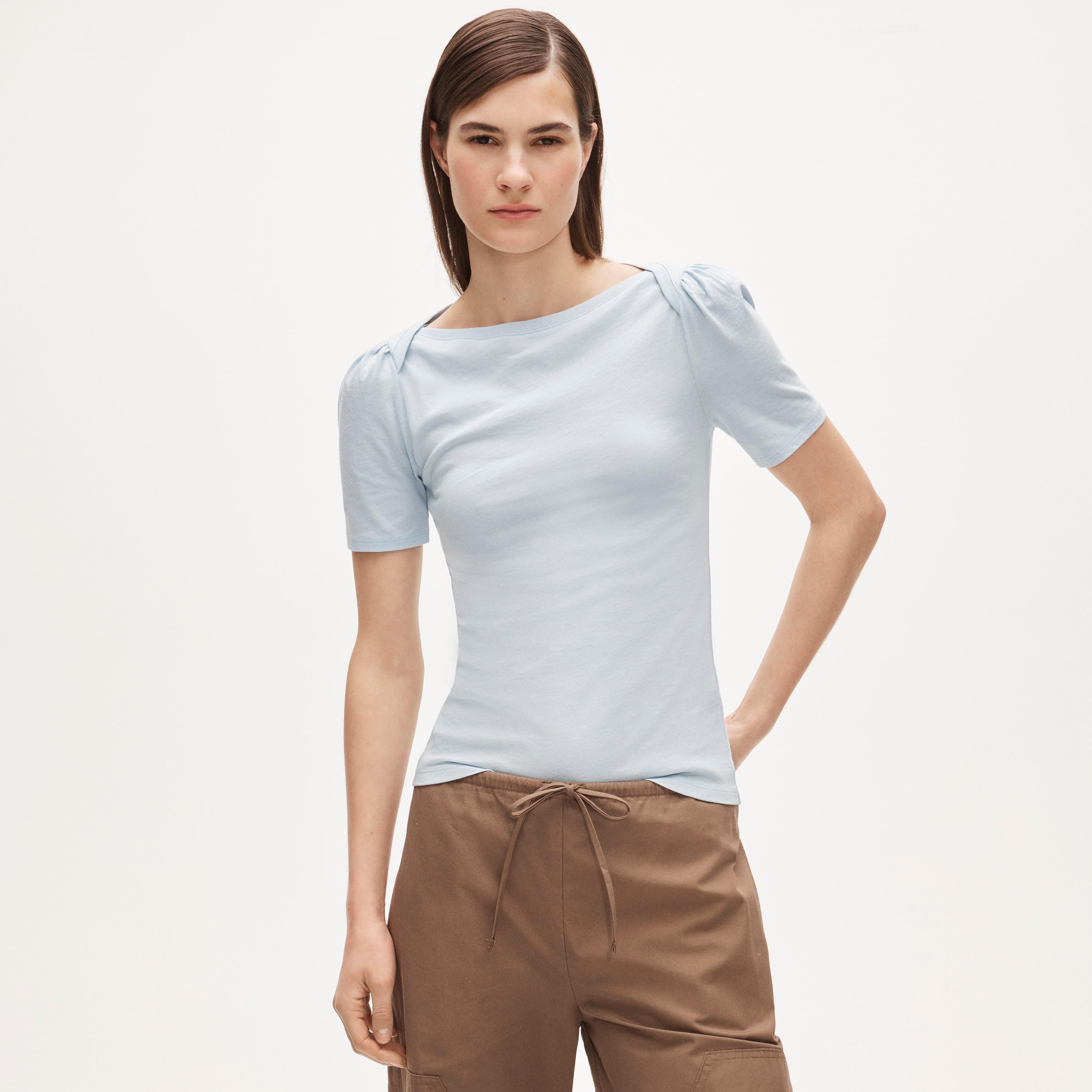 Vintage jersey puff-sleeve T-shirt