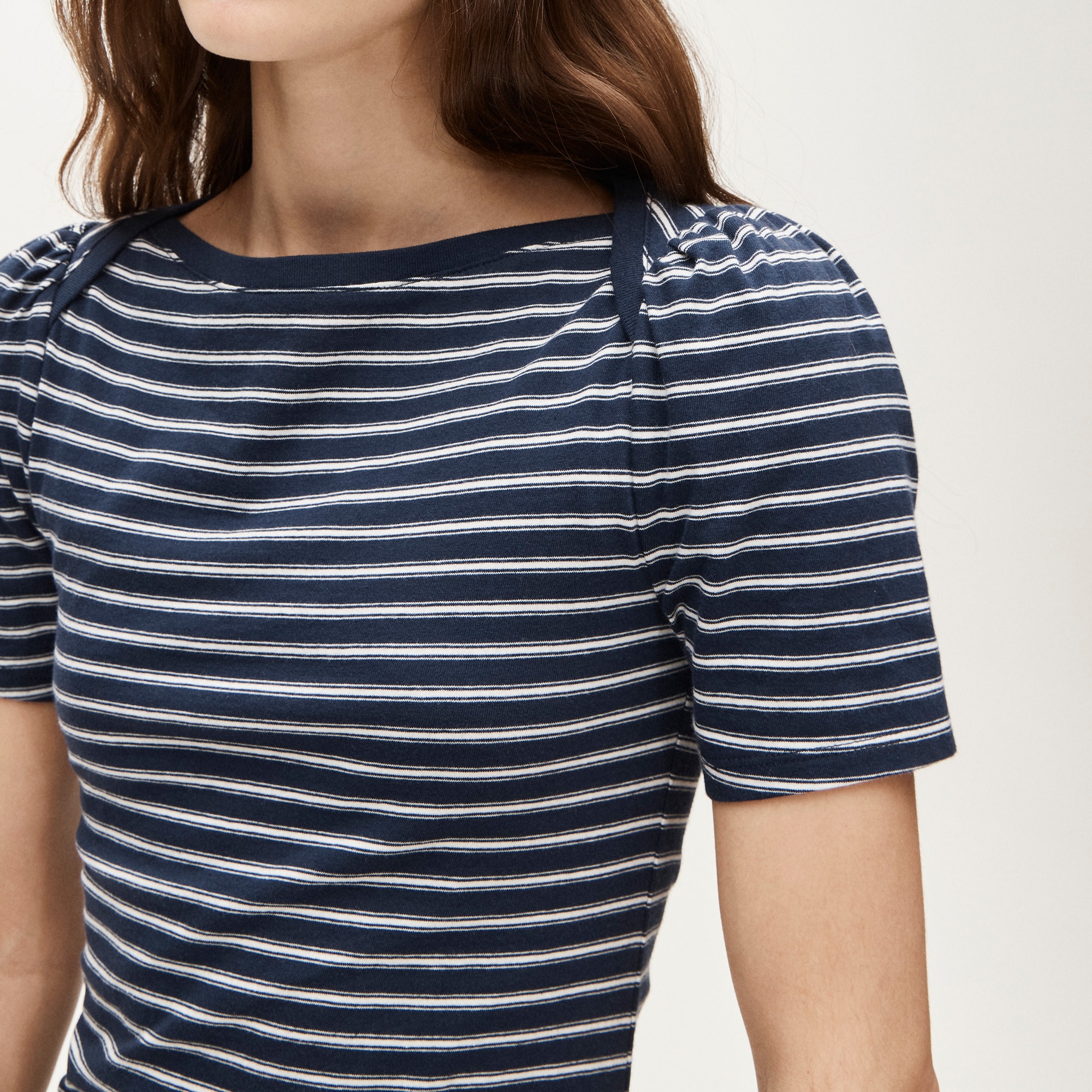 Vintage jersey puff-sleeve T-shirt in stripe
