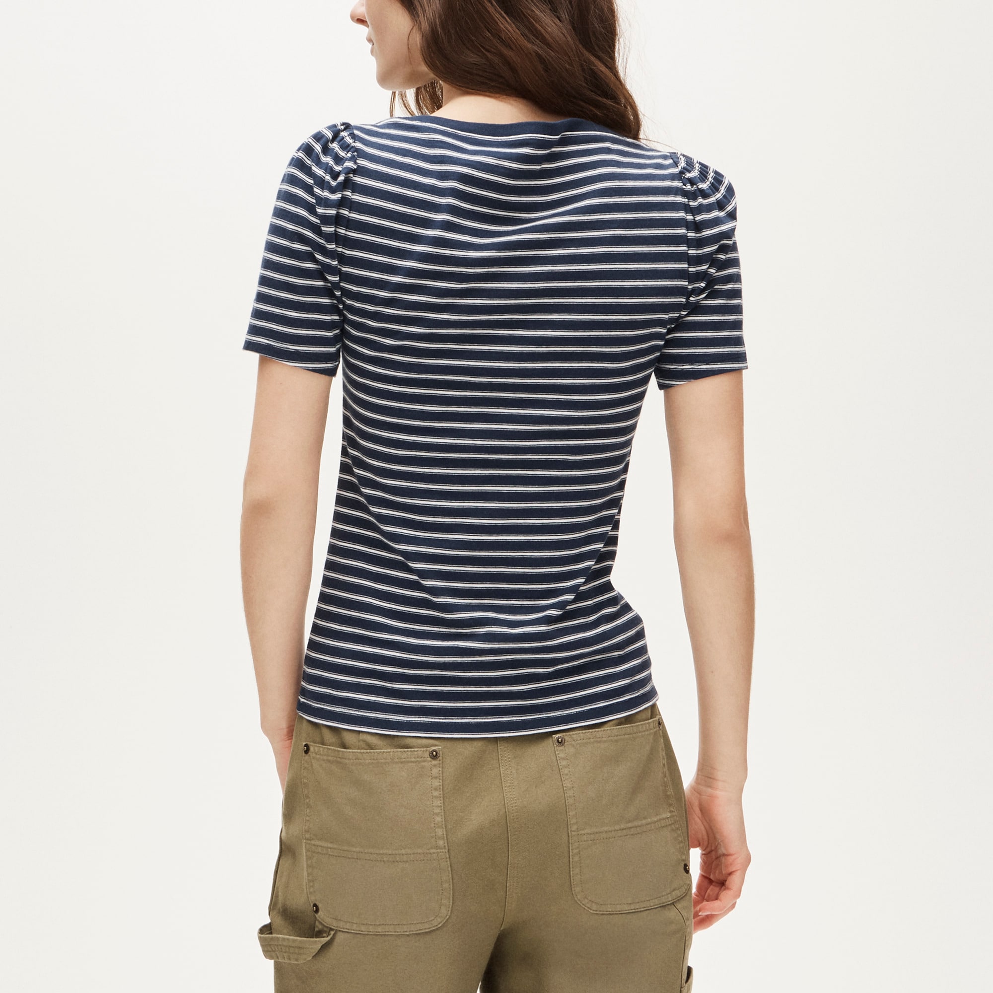 Vintage jersey puff-sleeve T-shirt in stripe