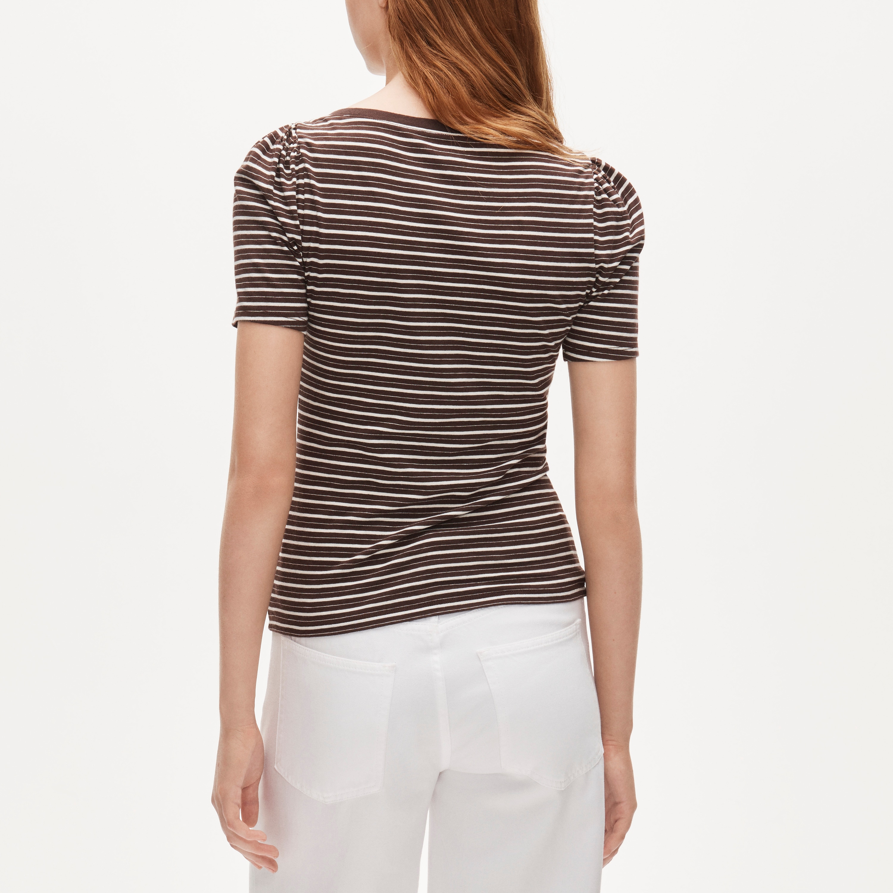 Vintage Jersey Puff-sleeve T-shirt In Stripe For Women | J.Crew