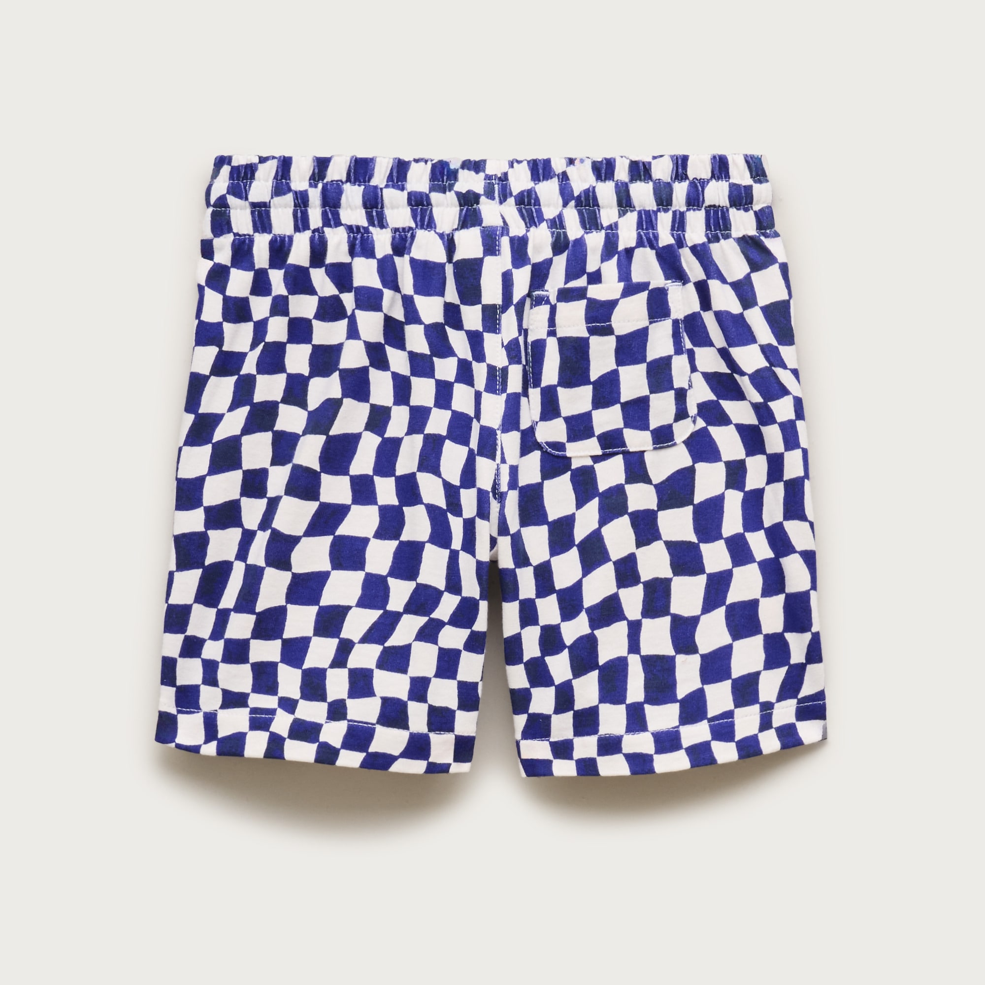 Kids' lightweight cotton pull-on short in checkerboard