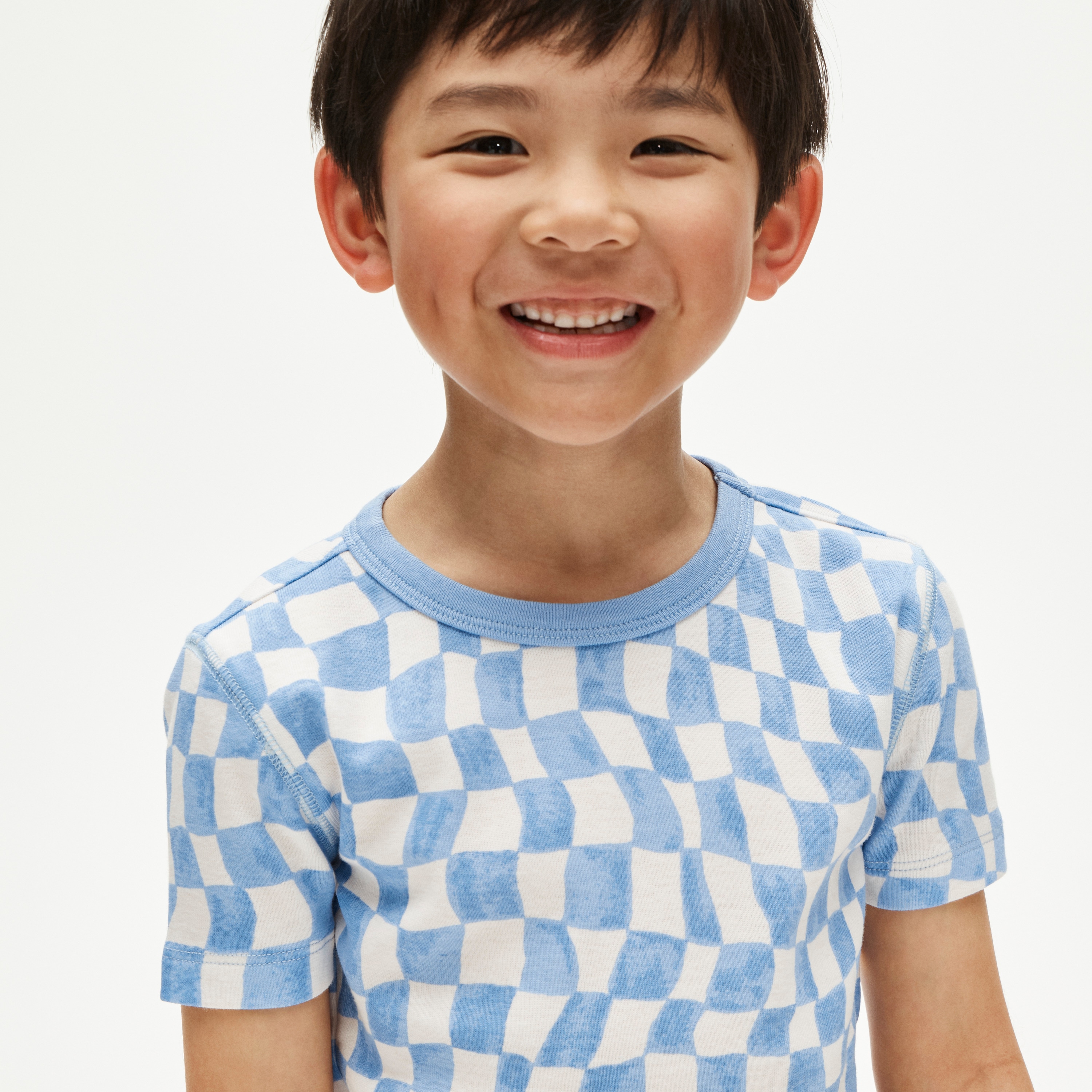 Kids' short-sleeve cotton pajama set in prints
