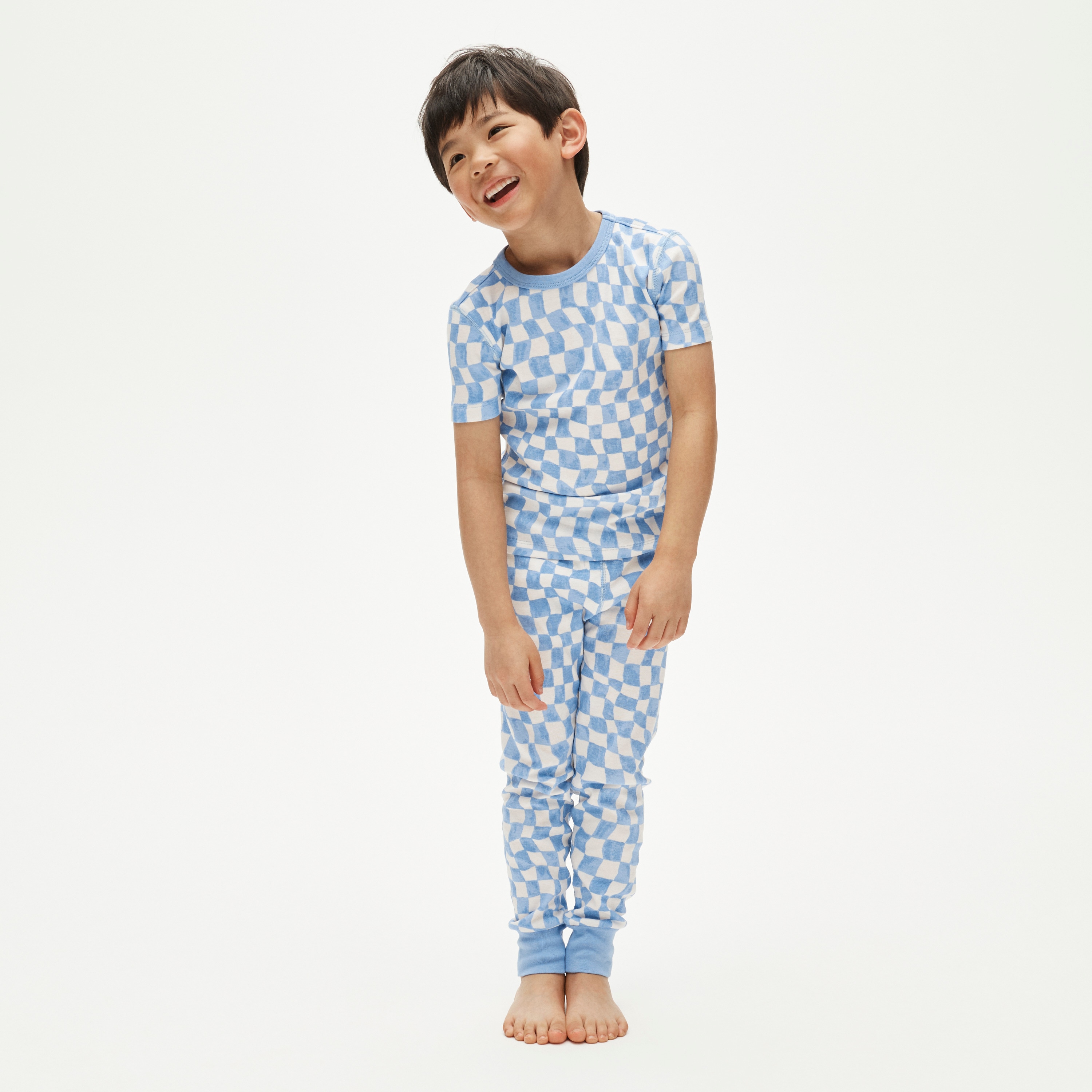 Kids' short-sleeve cotton pajama set in prints
