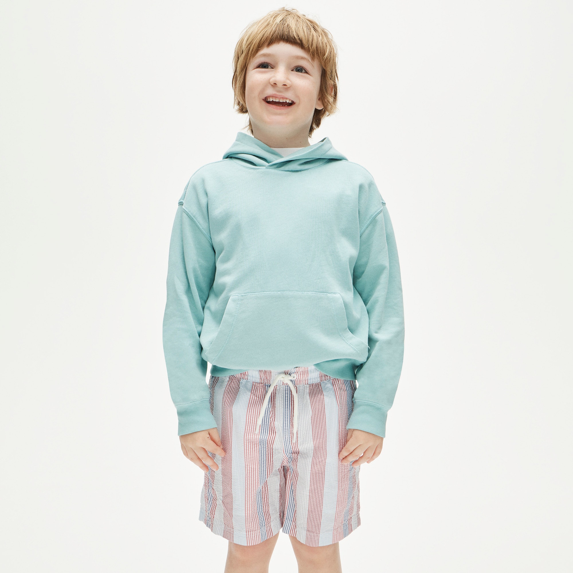 Kids' swim trunk in seersucker