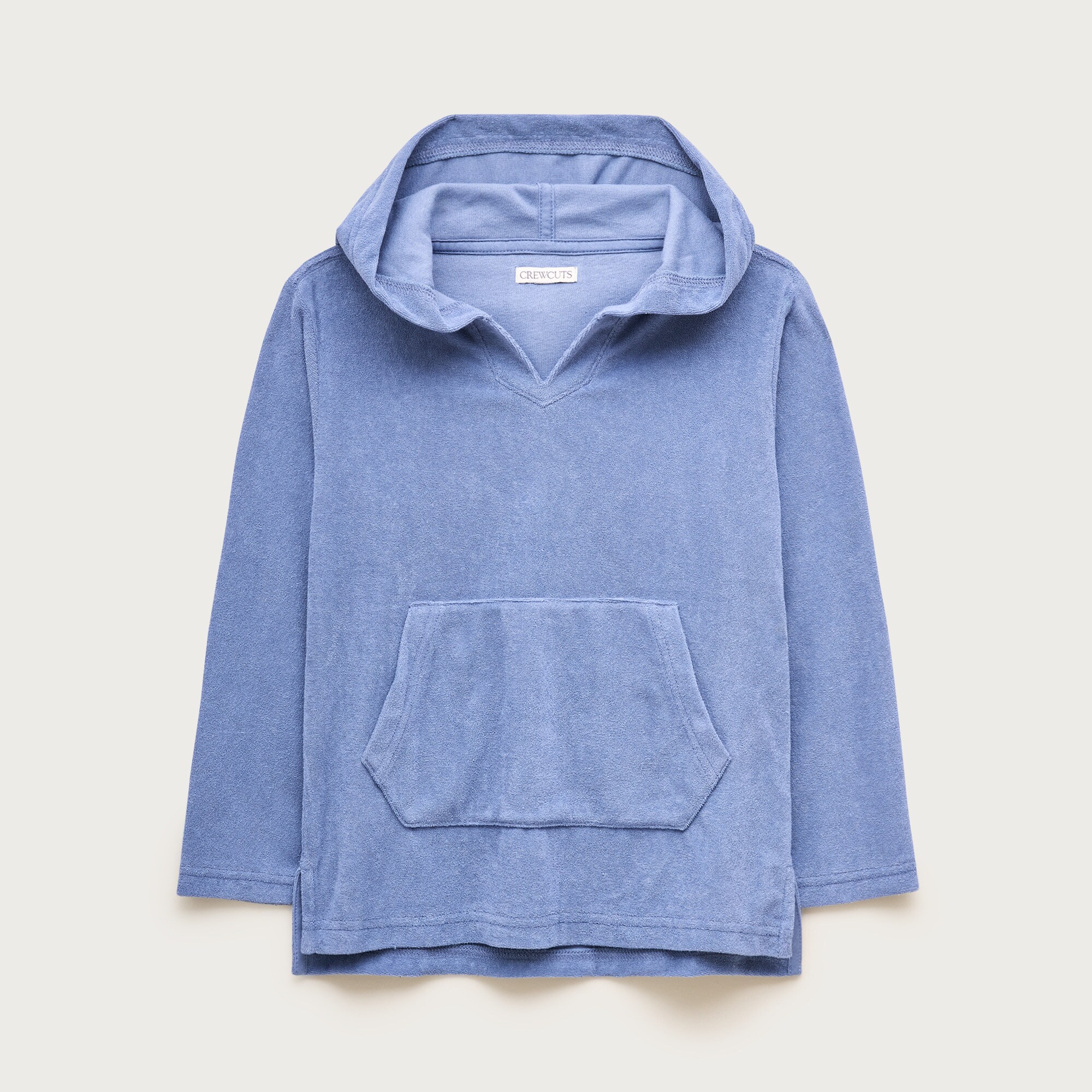 Kids' hooded pullover in towel terry