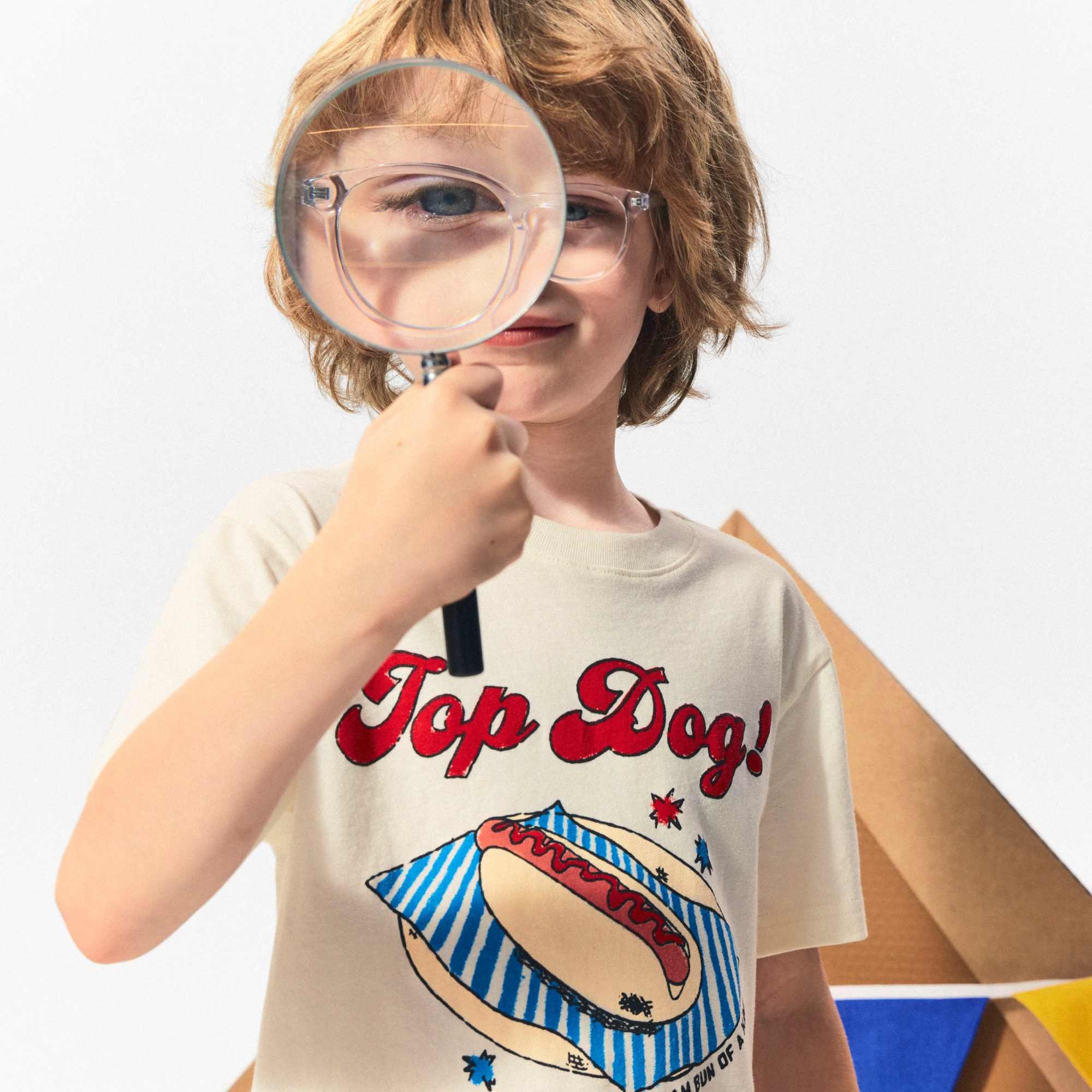 Kids' short-sleeve "Top dog" graphic T-shirt