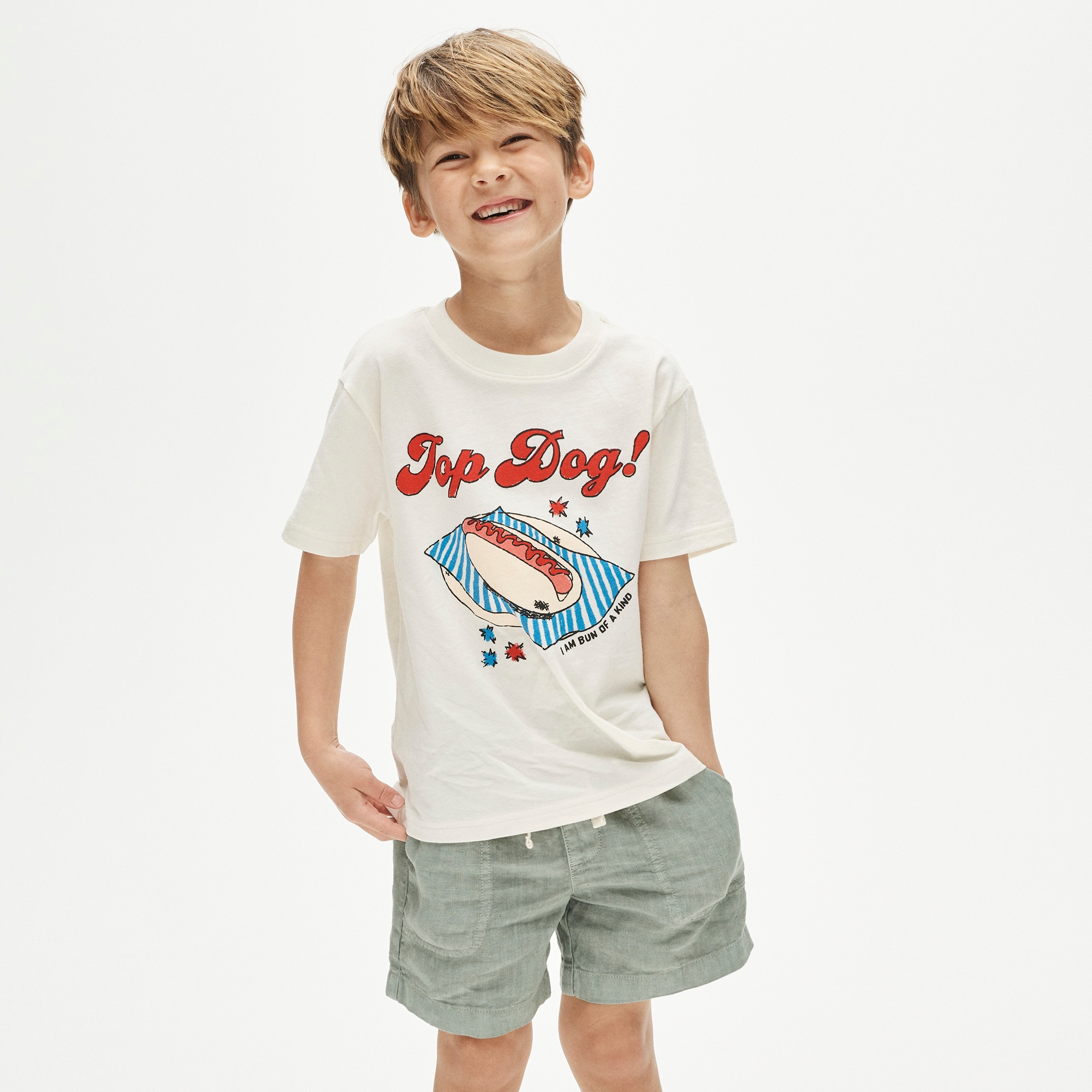 Kids' short-sleeve "Top dog" graphic T-shirt