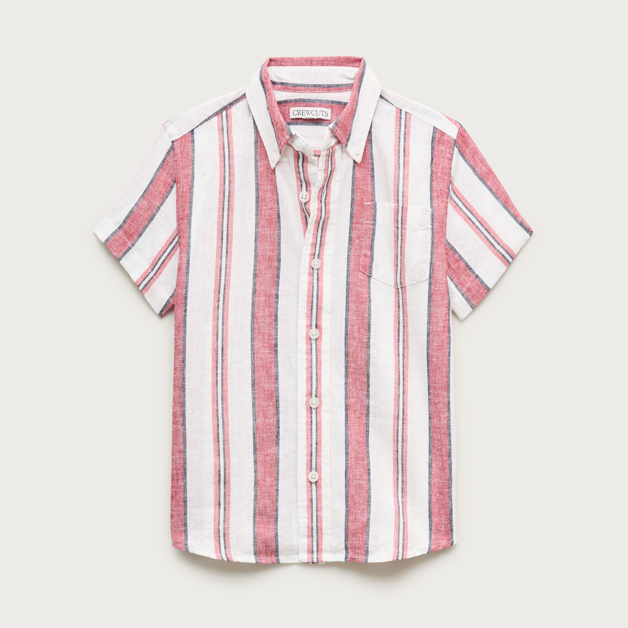Kids' short-sleeve shirt in linen blend