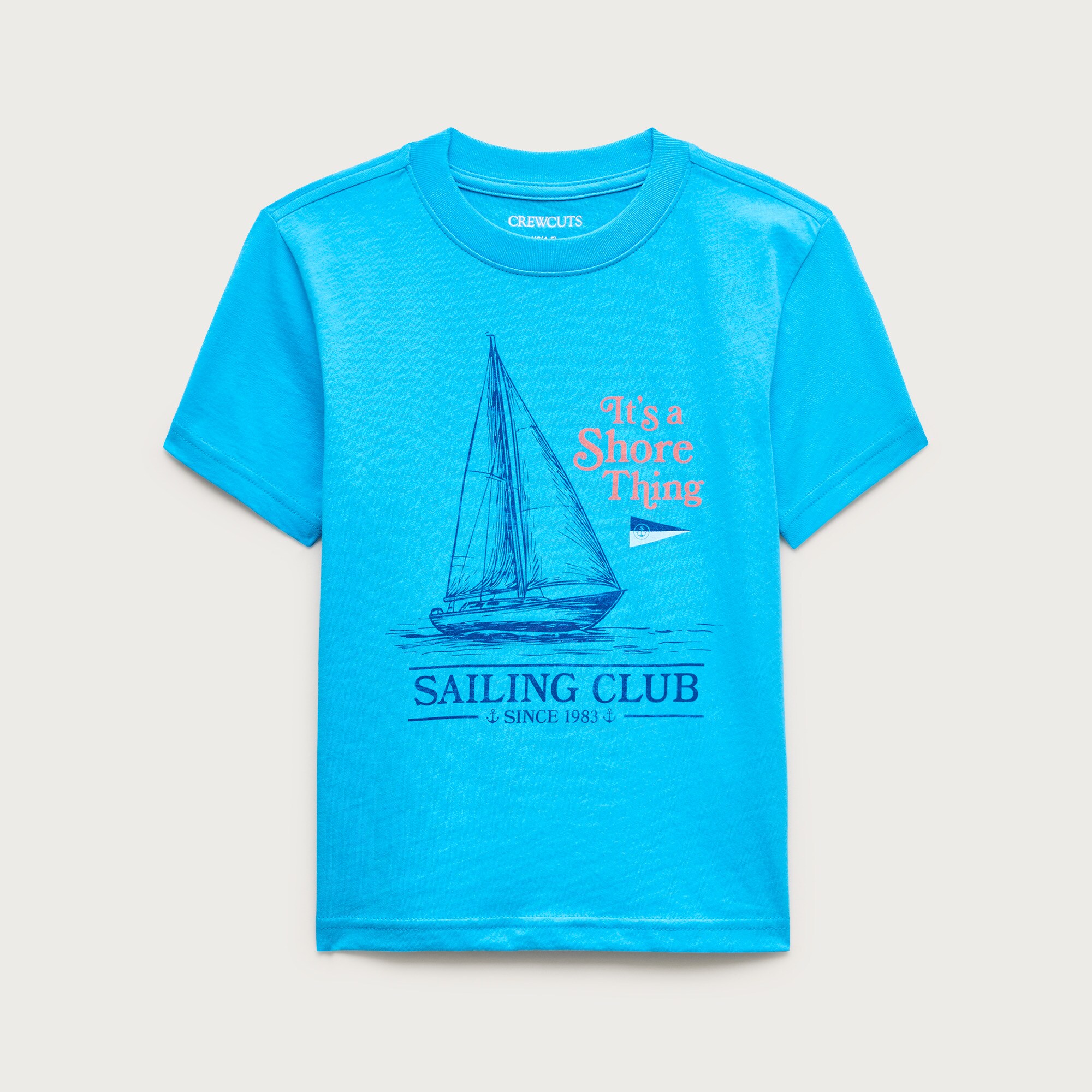 Kids' short-sleeve "Sailing club" graphic T-shirt