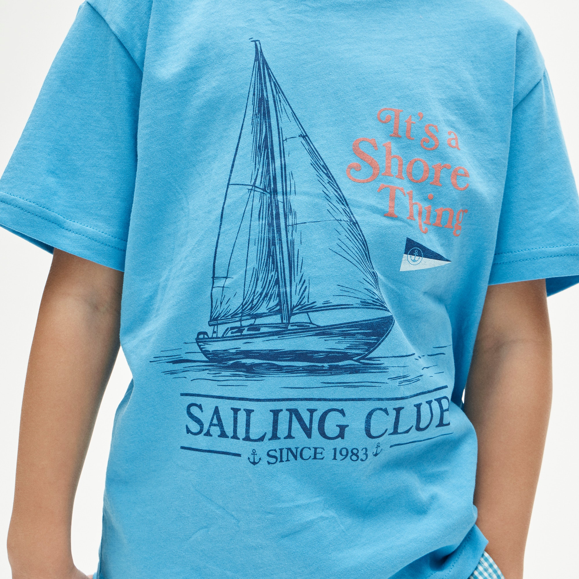 Kids' short-sleeve "Sailing club" graphic T-shirt