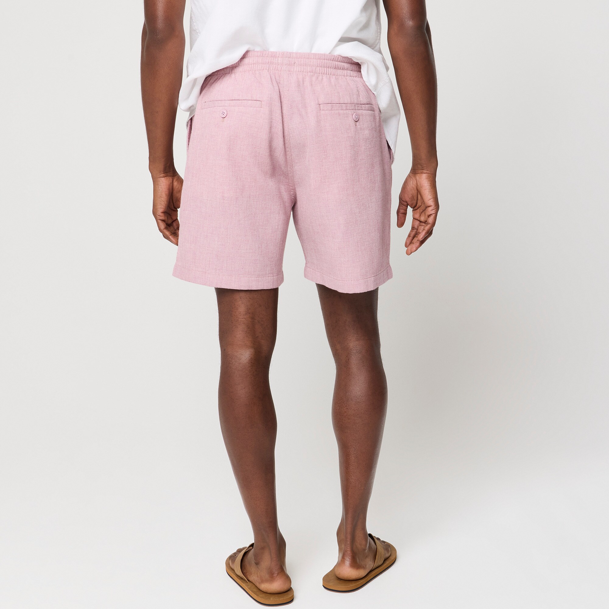 Waffle-knit drawstring dock short