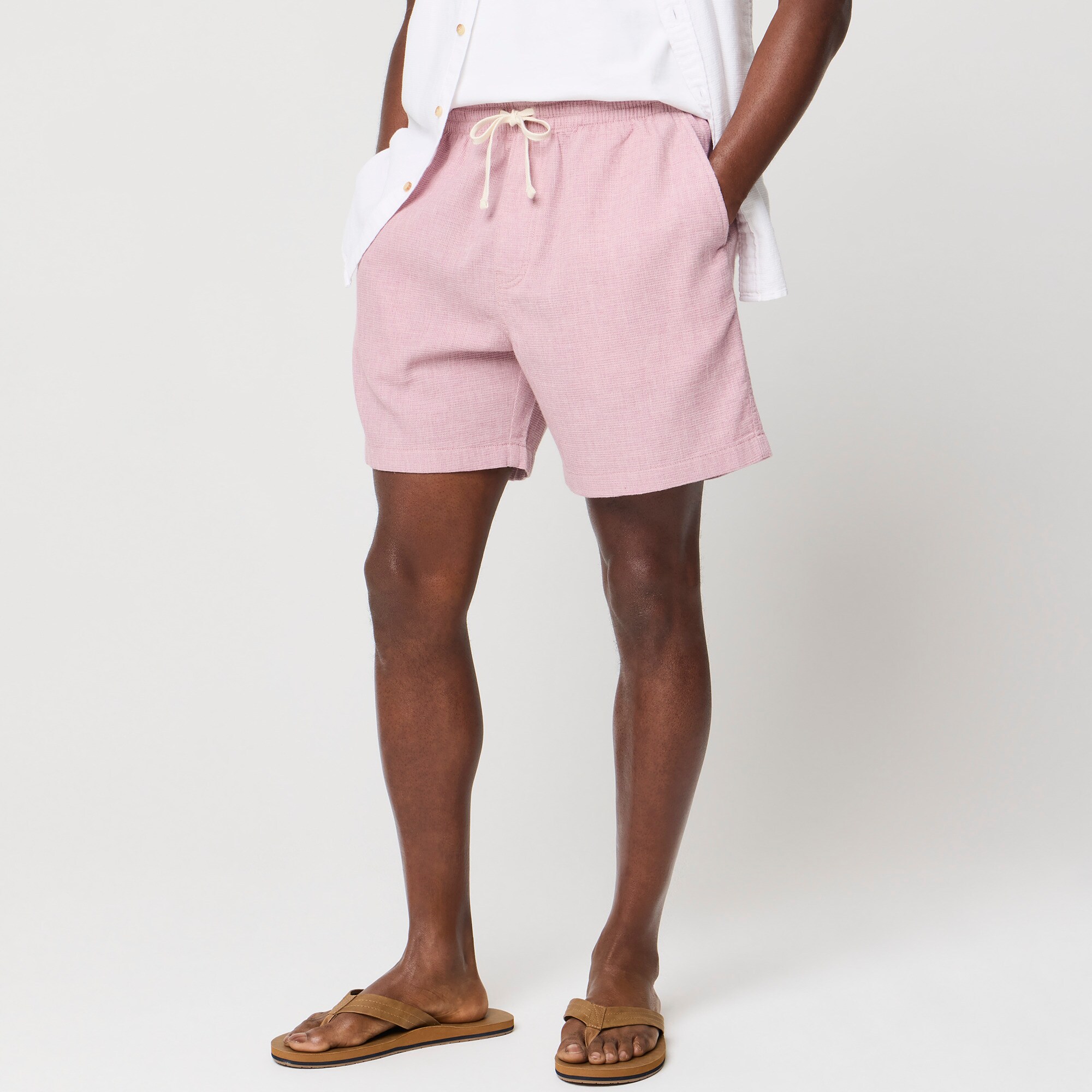 Waffle-knit Drawstring Dock Short For Men | Factory