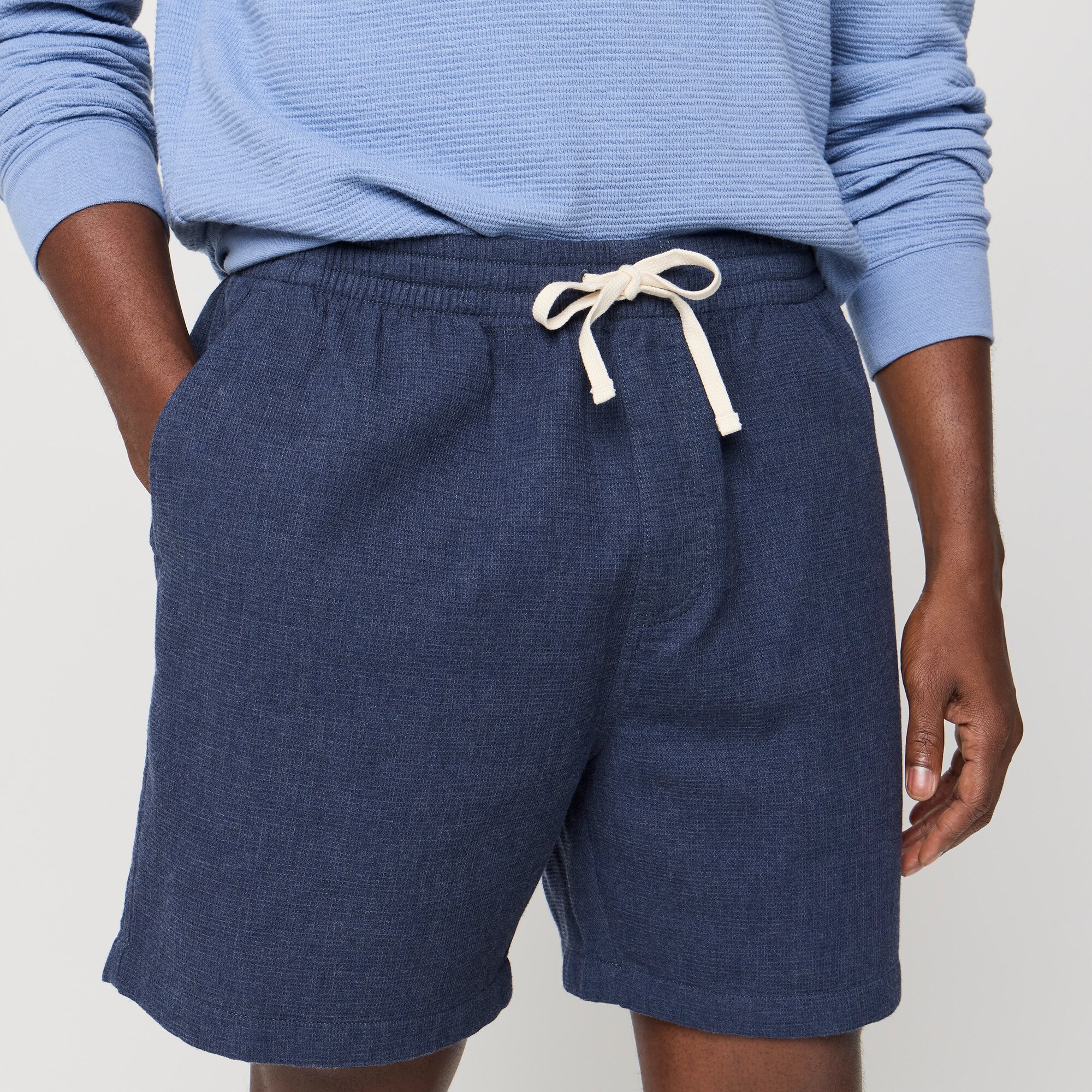 Waffle-knit Drawstring Dock Short For Men | Factory