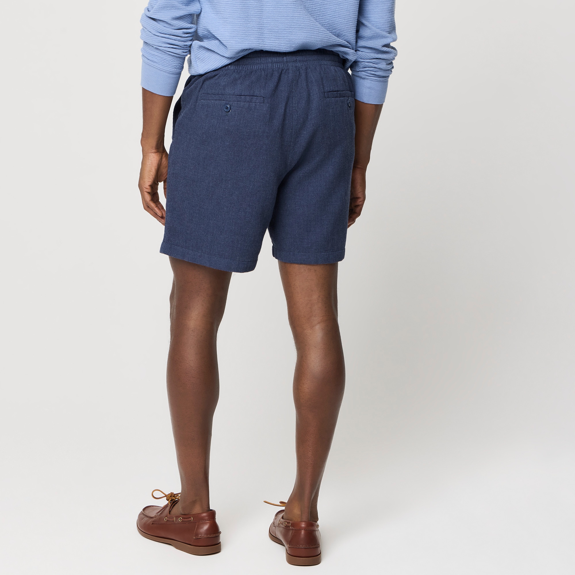 Waffle-knit drawstring dock short