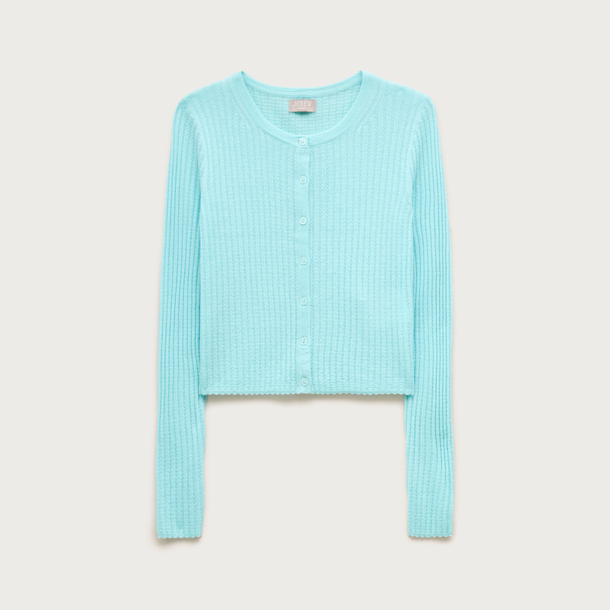 Featherweight cashmere pointelle cardigan