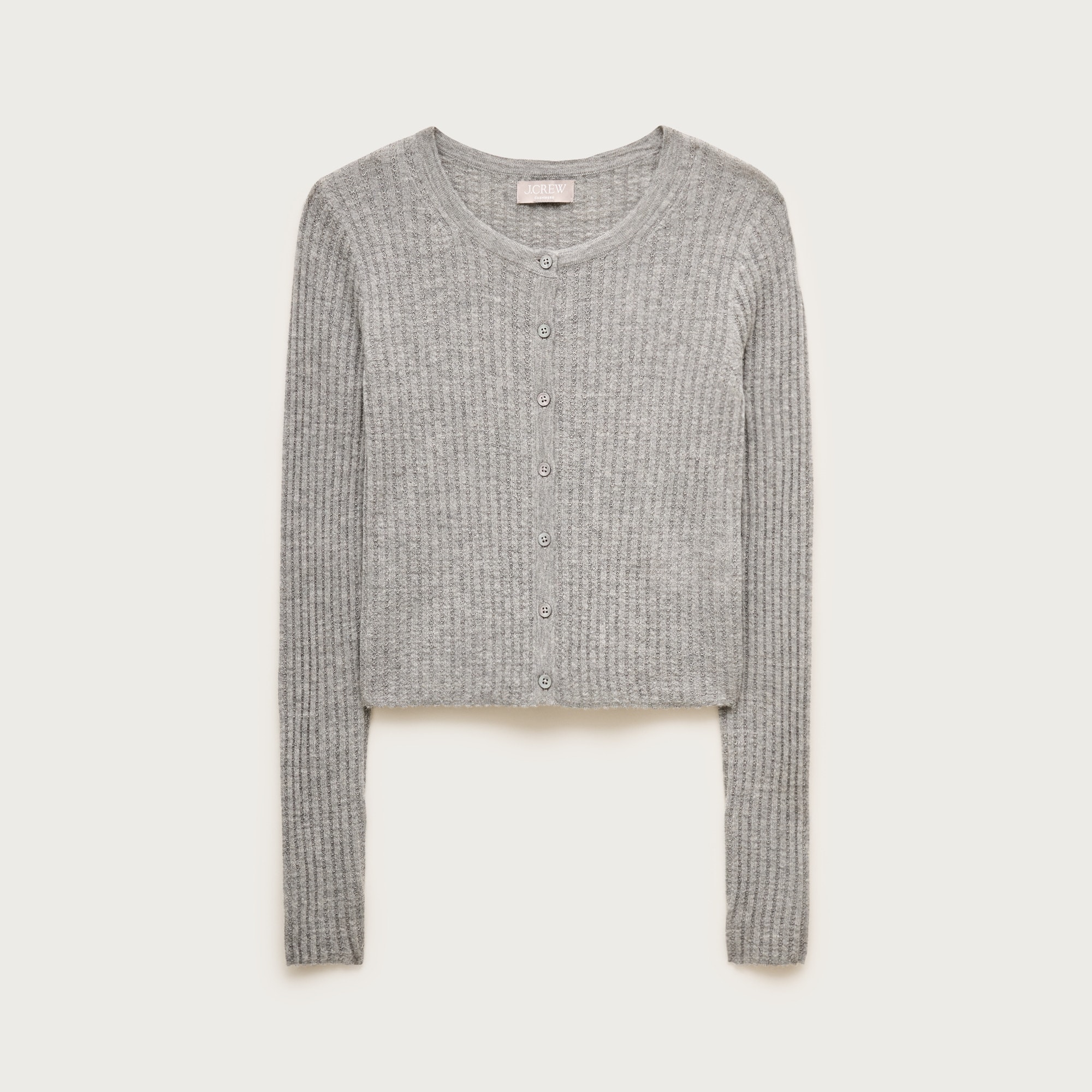 Featherweight cashmere pointelle cardigan