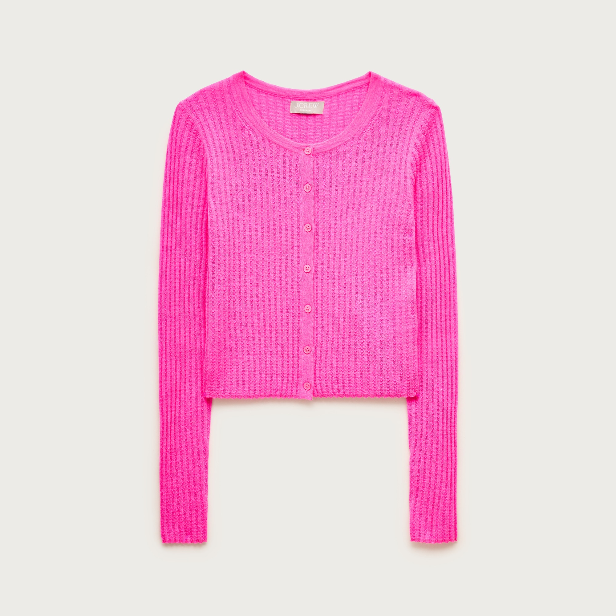 Featherweight cashmere pointelle cardigan