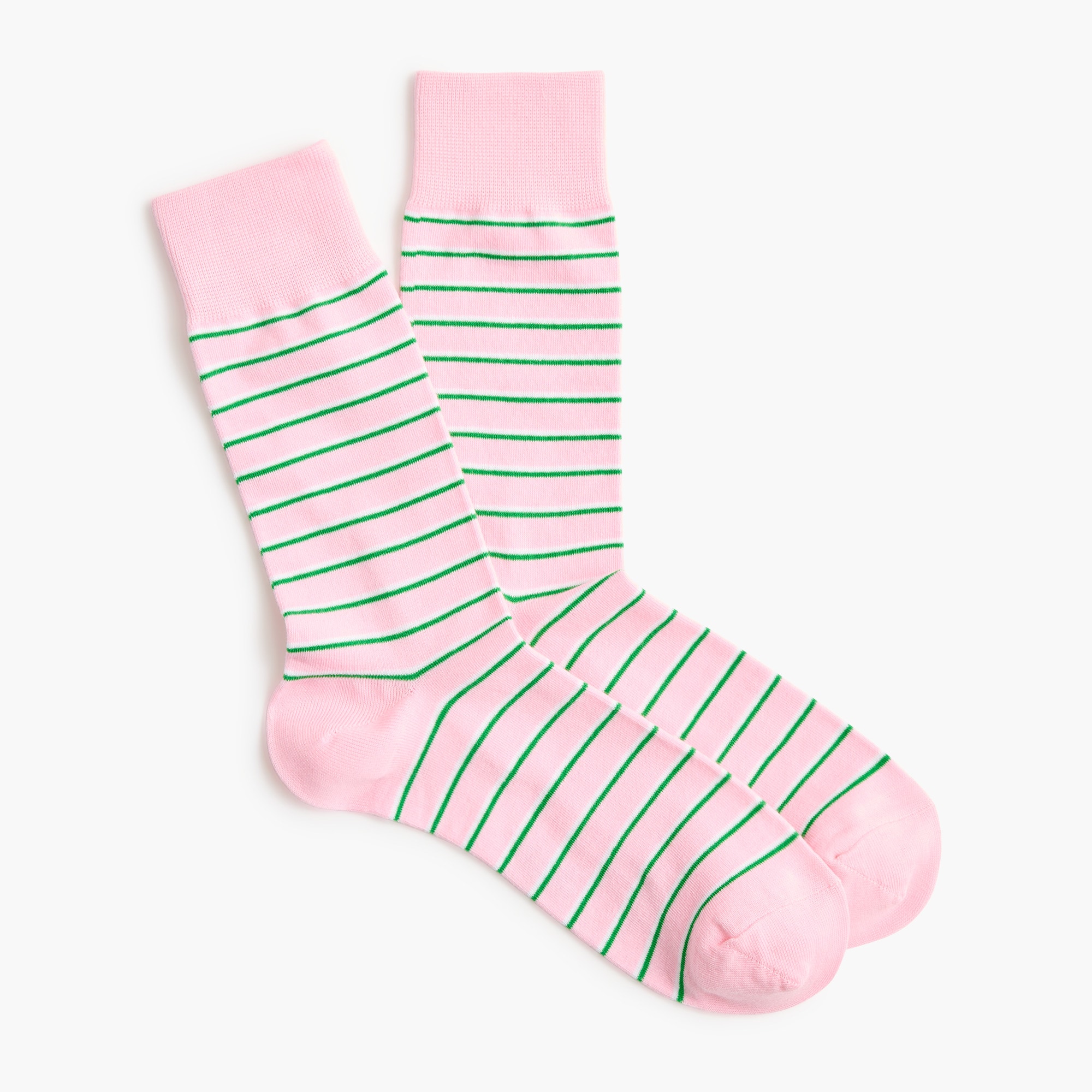 Pink and green striped socks
