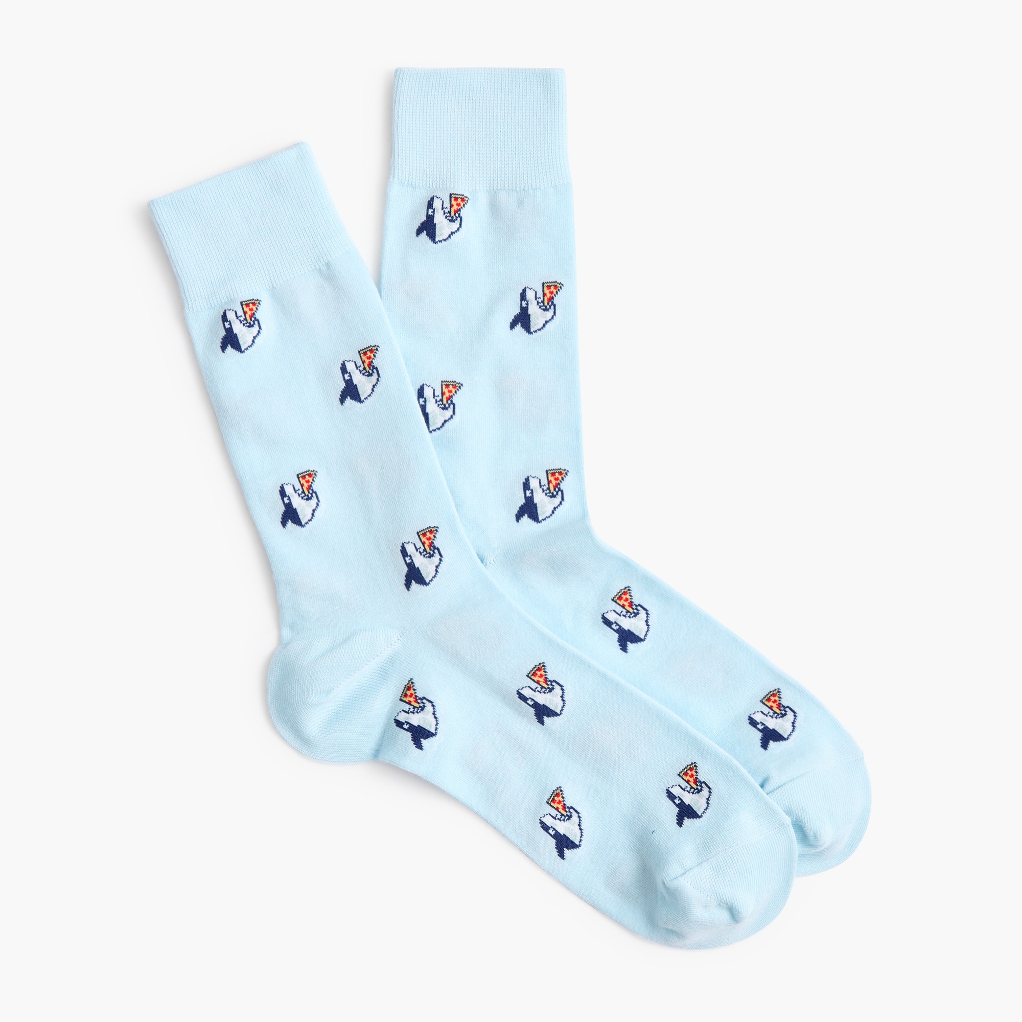 shark eating pizza socks for men