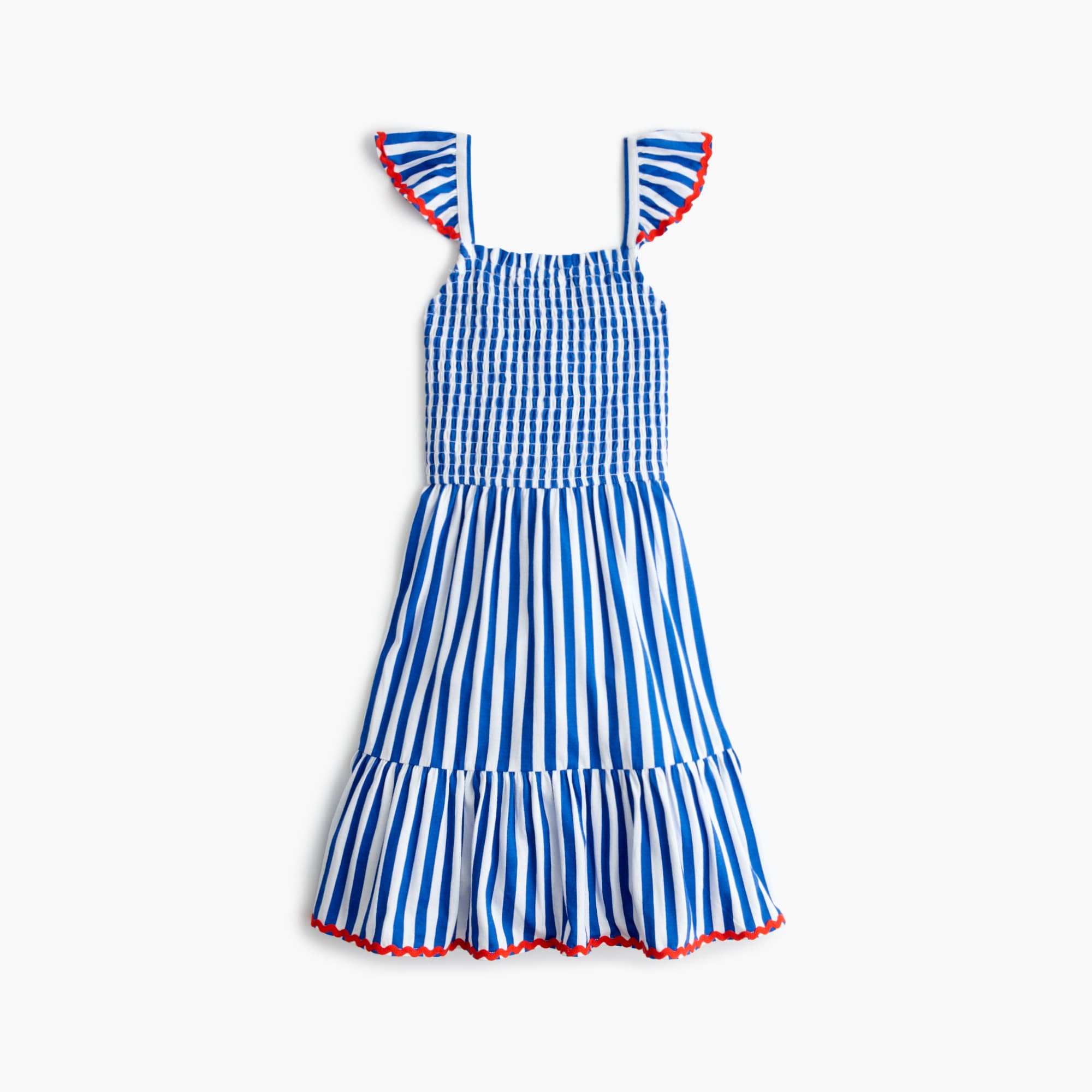 Girls' striped smocked dress