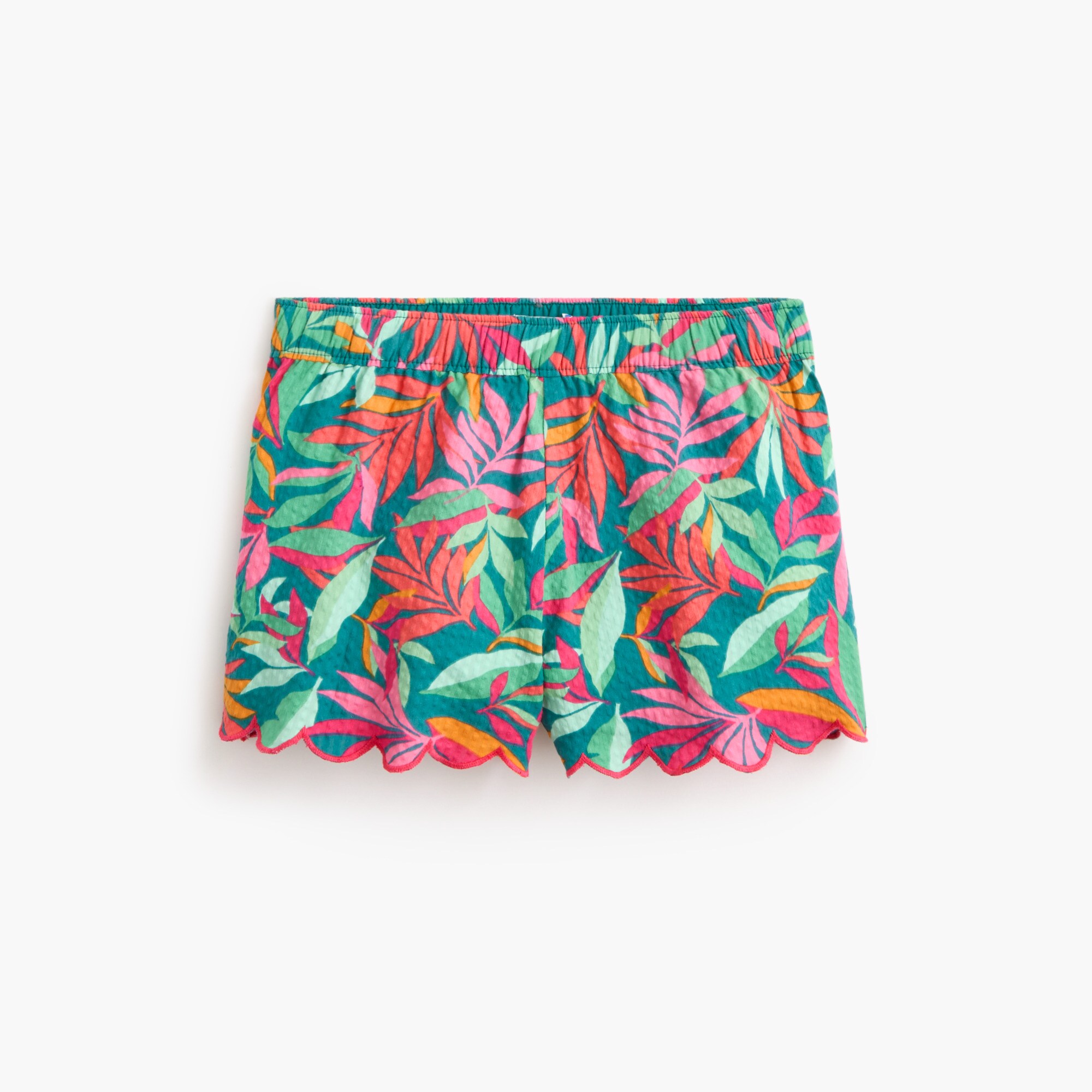 churury'sページ Girls' Tropical Seersucker Scalloped Short For Girls | Factory
