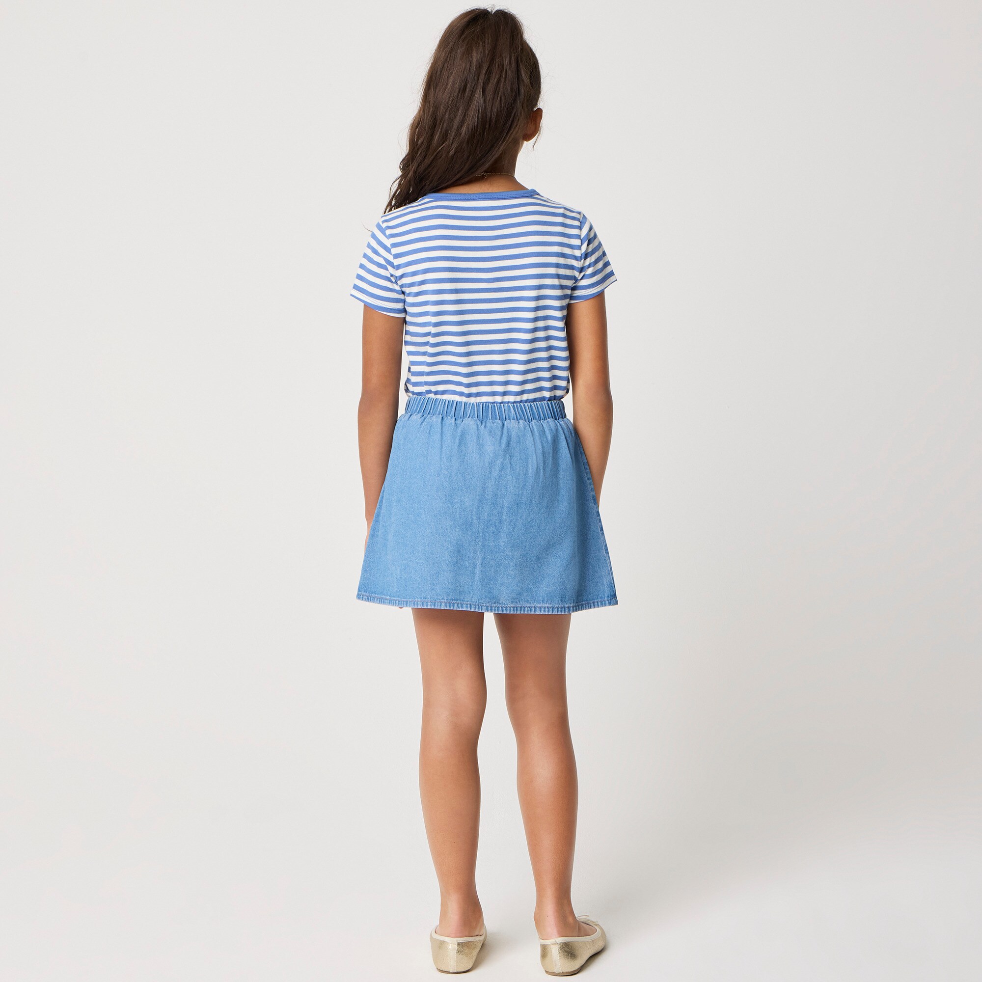 Girls' denim pull-on skater skort