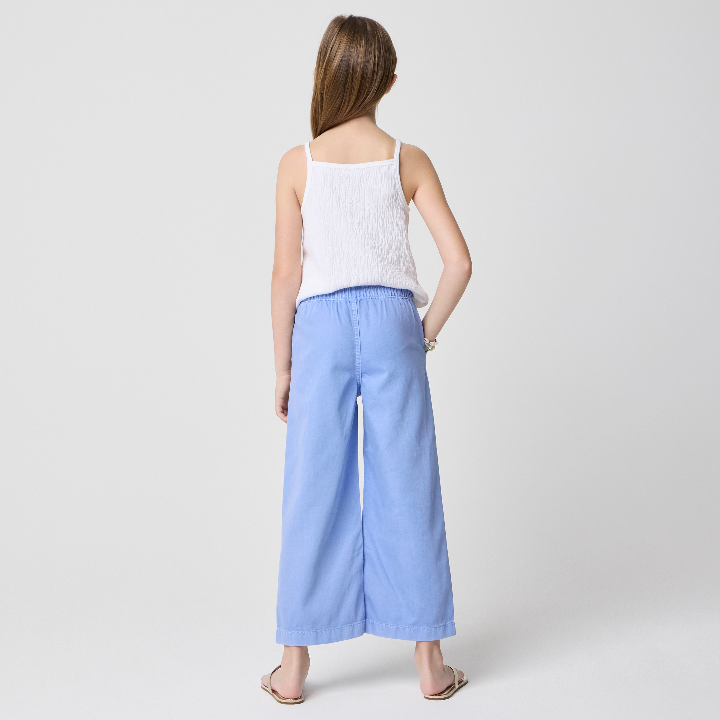 Girls' garment-dyed twill pull-on pant