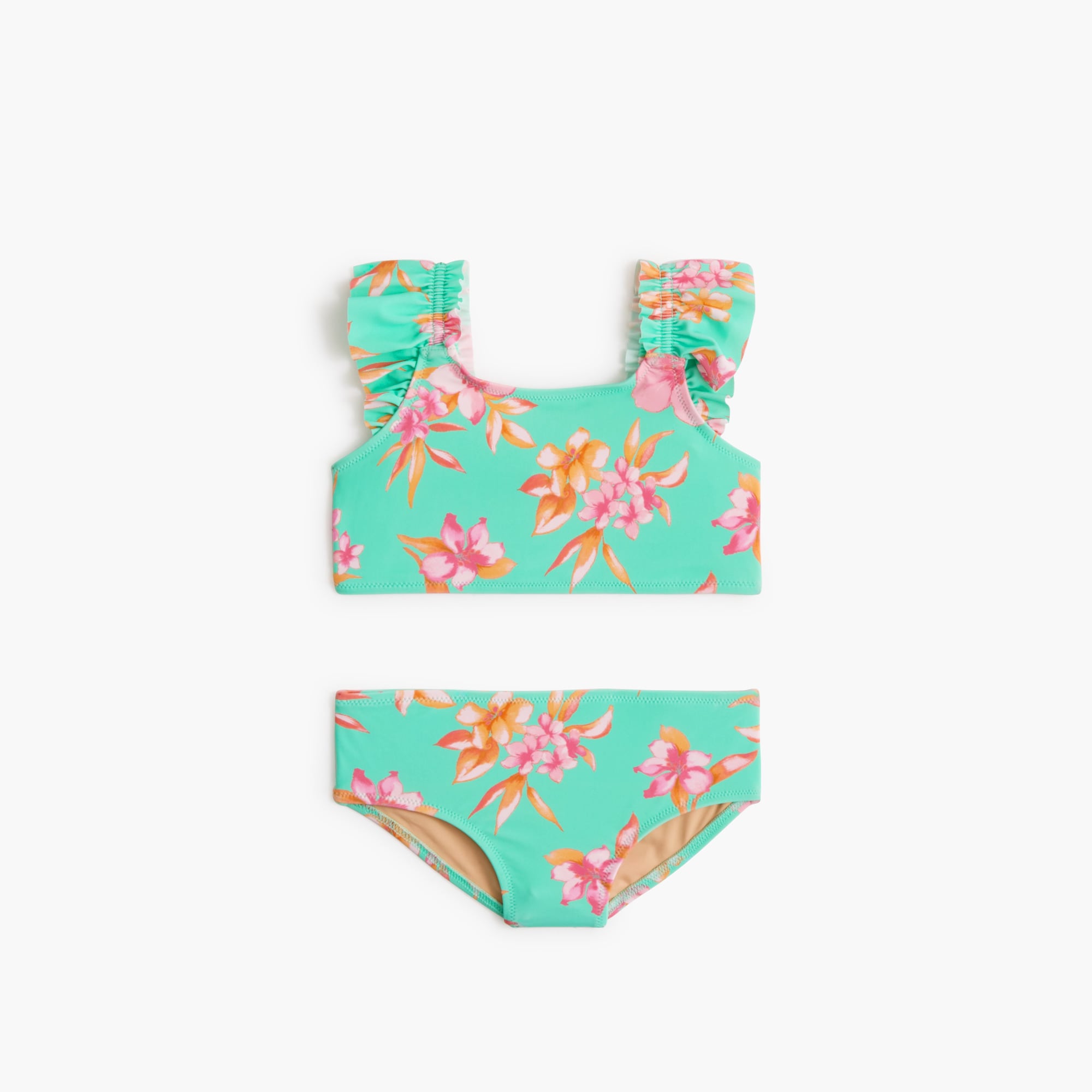 girls' tropical two-piece bikini set for girls
