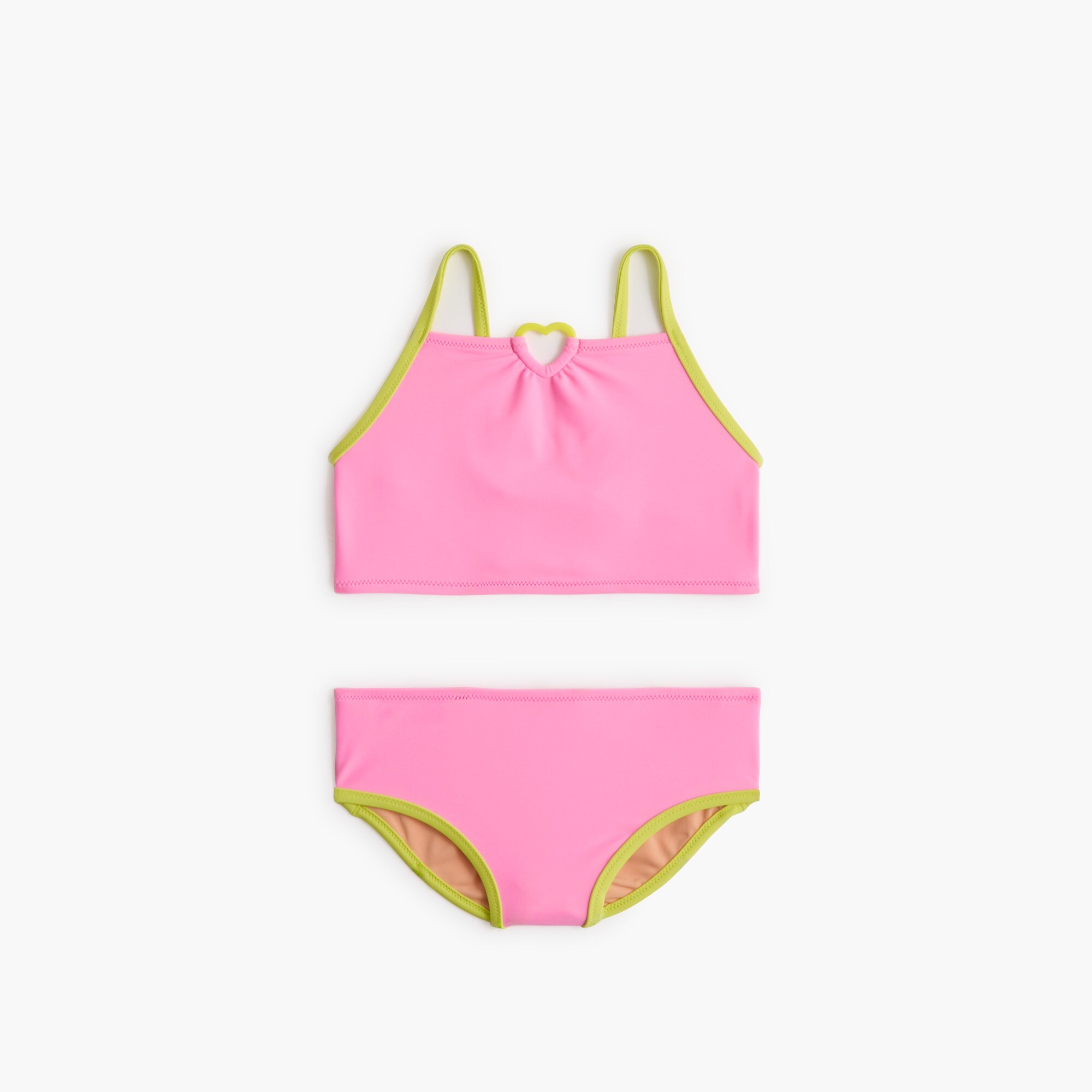 girls' heart cutout two-piece bikini set for girls
