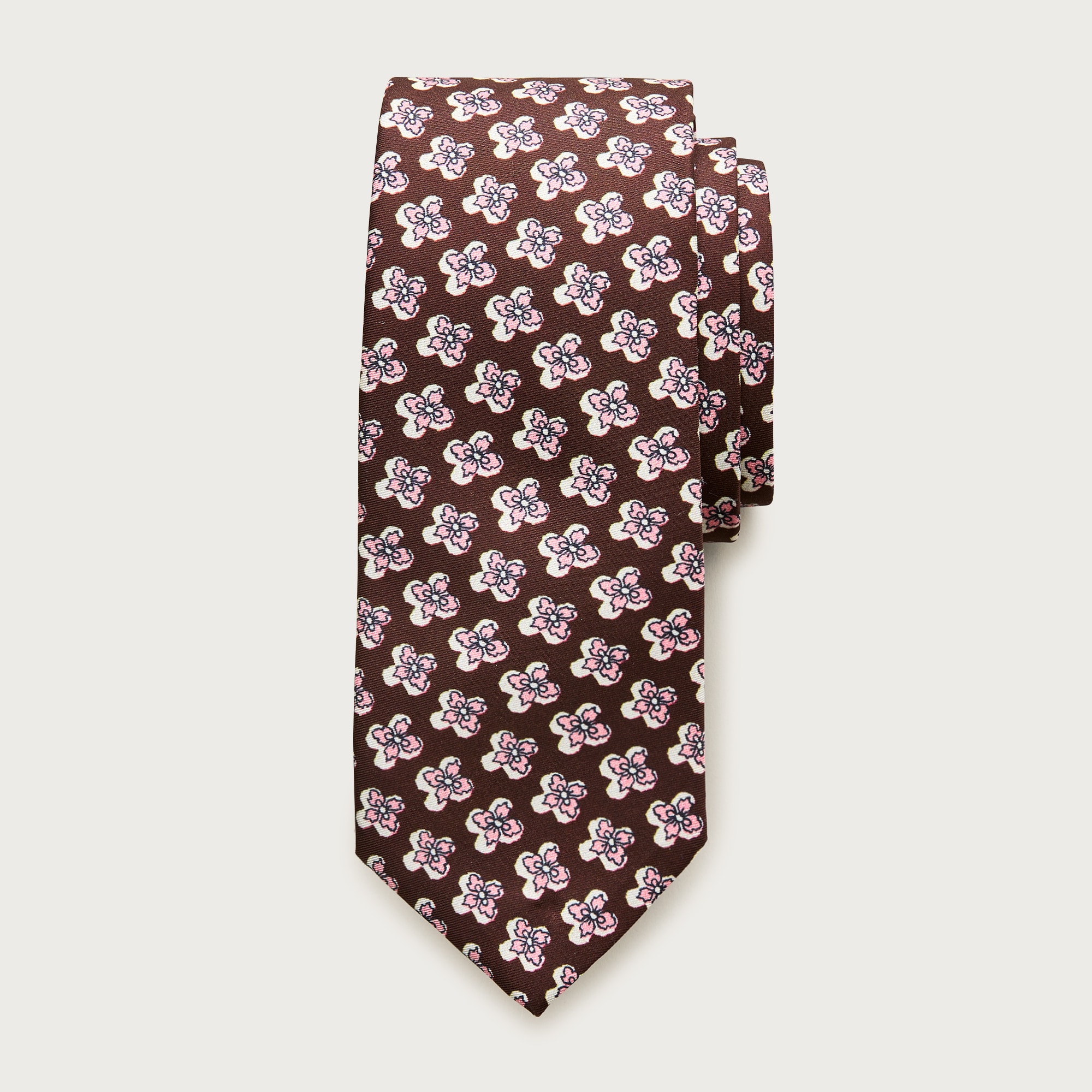 Italian silk tie in floral print