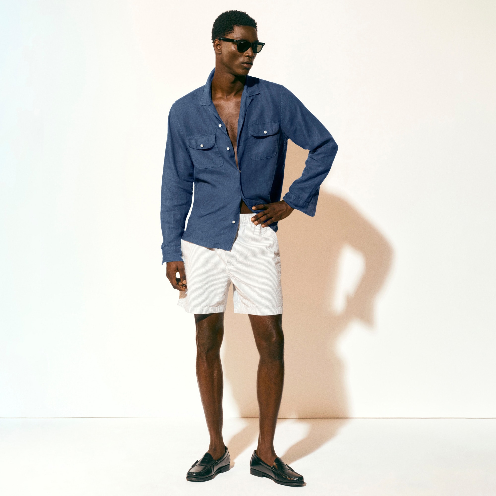 blue dress shorts men Men's Blue Dress Shorts