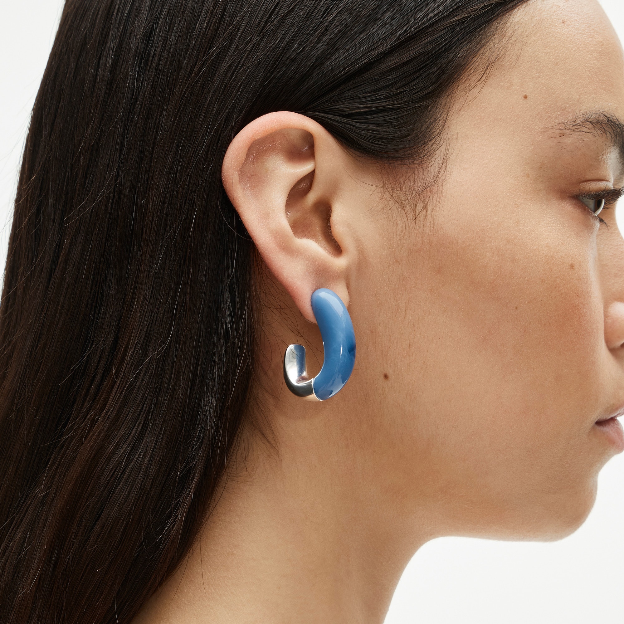 Dual-tone acetate hoop earrings