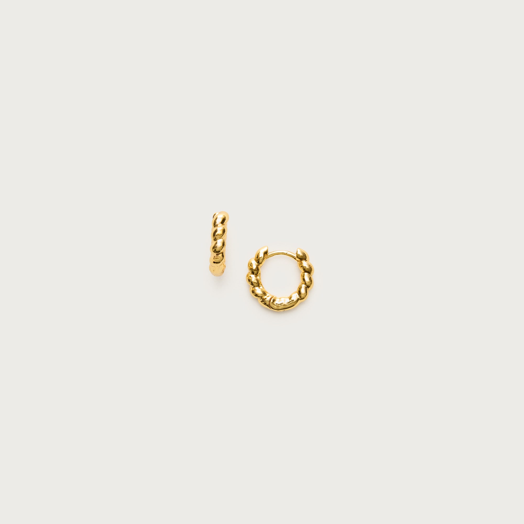 Mini metallic twist huggie earrings