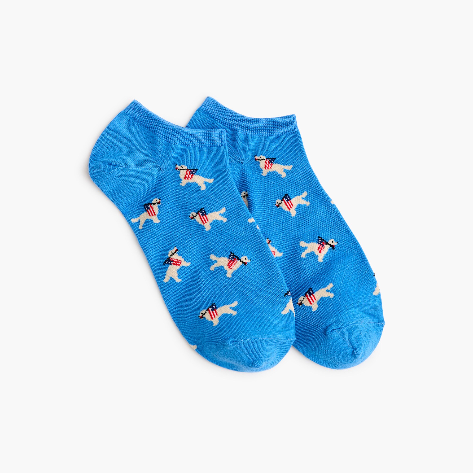Dog with flag ankle socks
