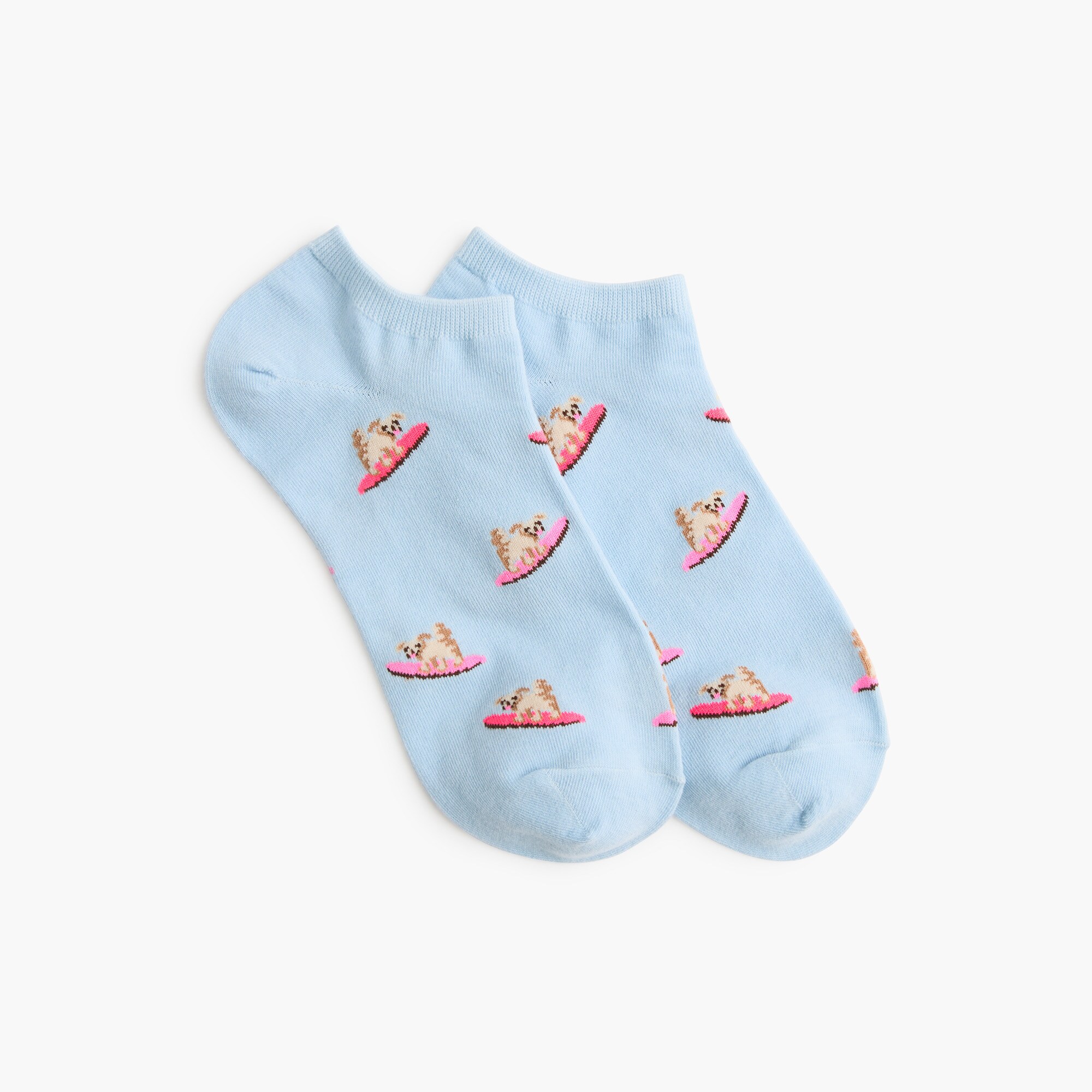 Surfing puppy ankle socks