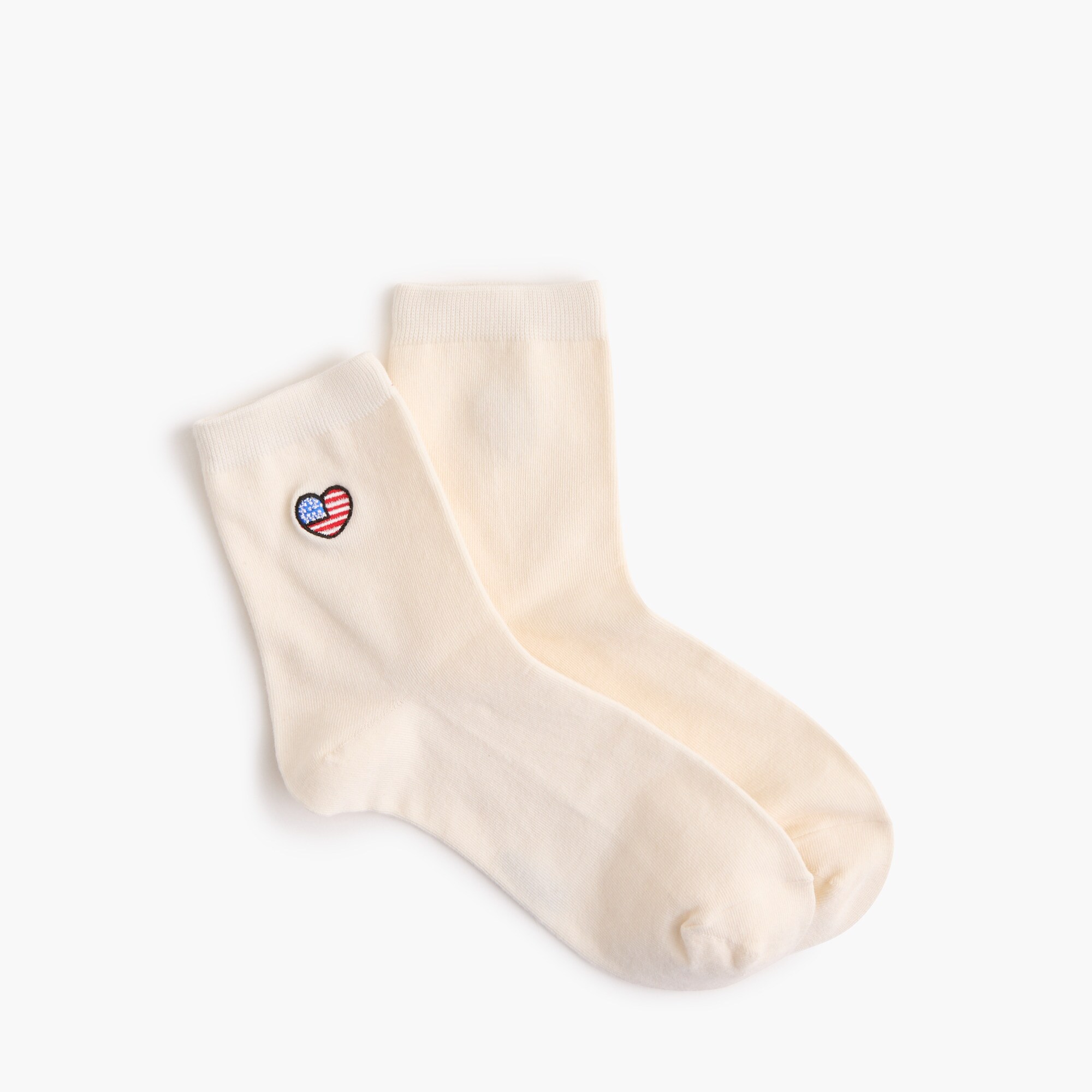 Heart embroidered boot socks