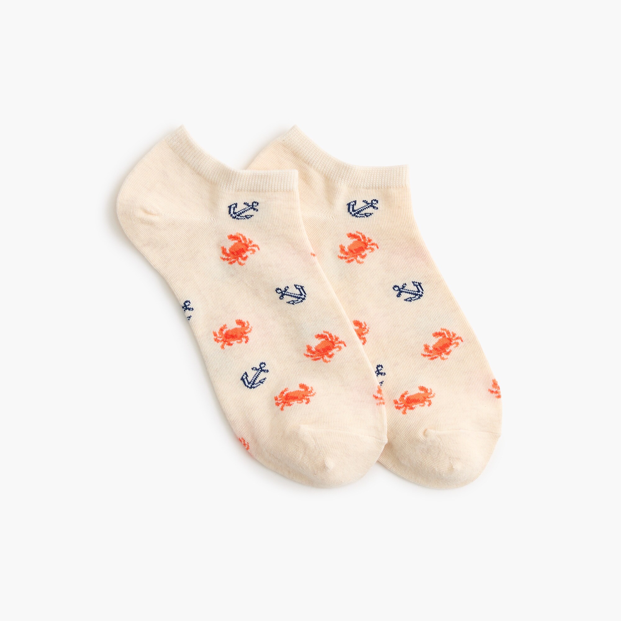 Crab and anchor ankle socks