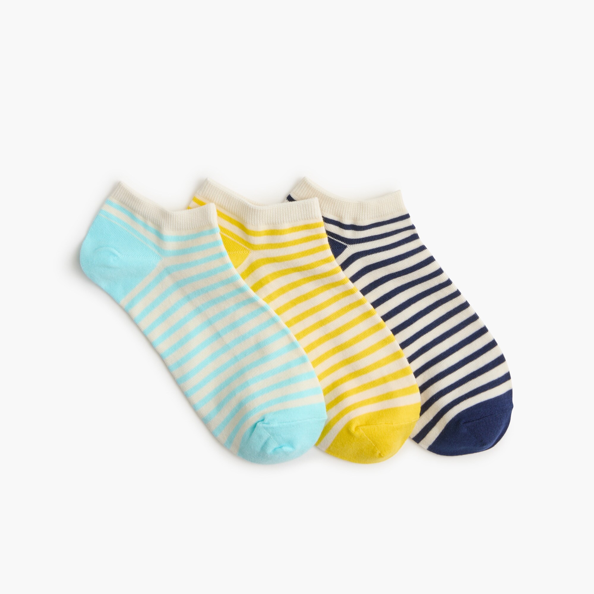 Striped ankle socks three-pack