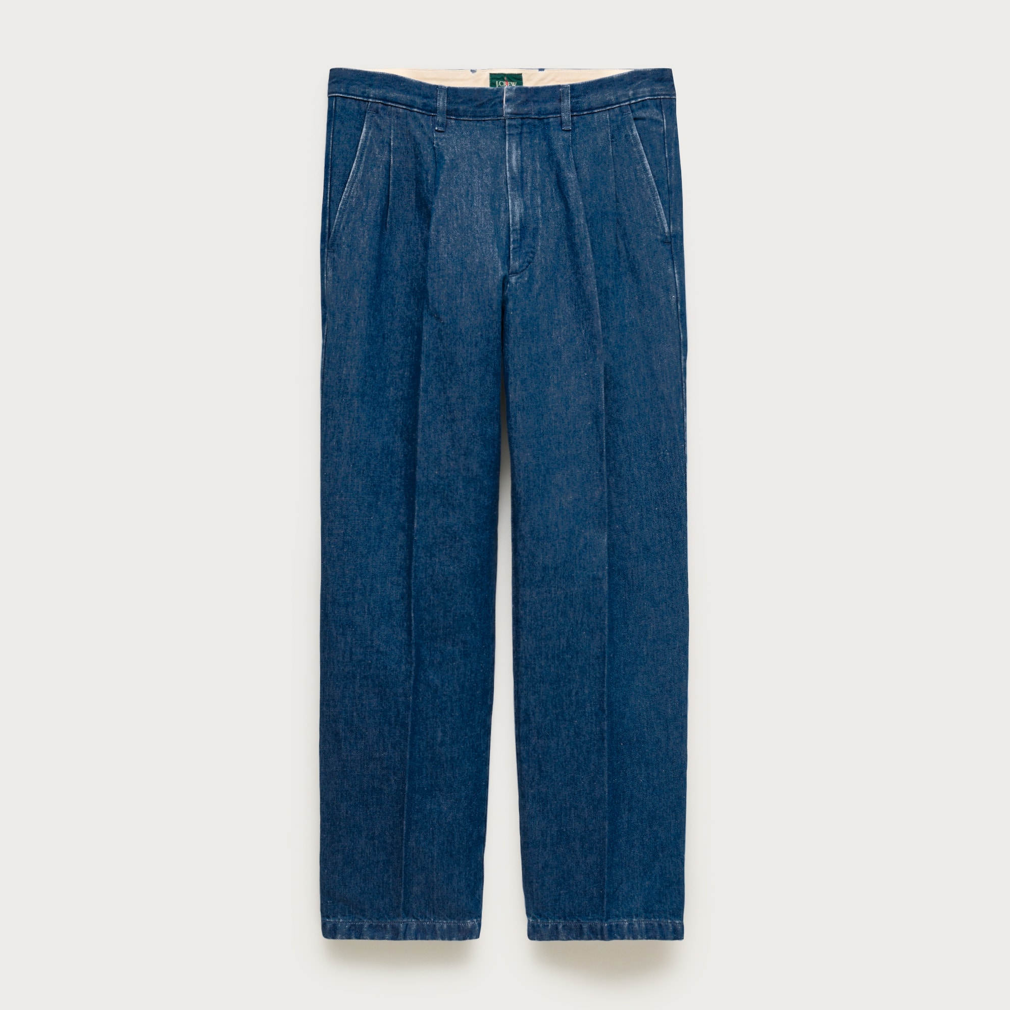 Relaxed-fit Double-pleated Nautical Trouser In Cotton-linen Blend