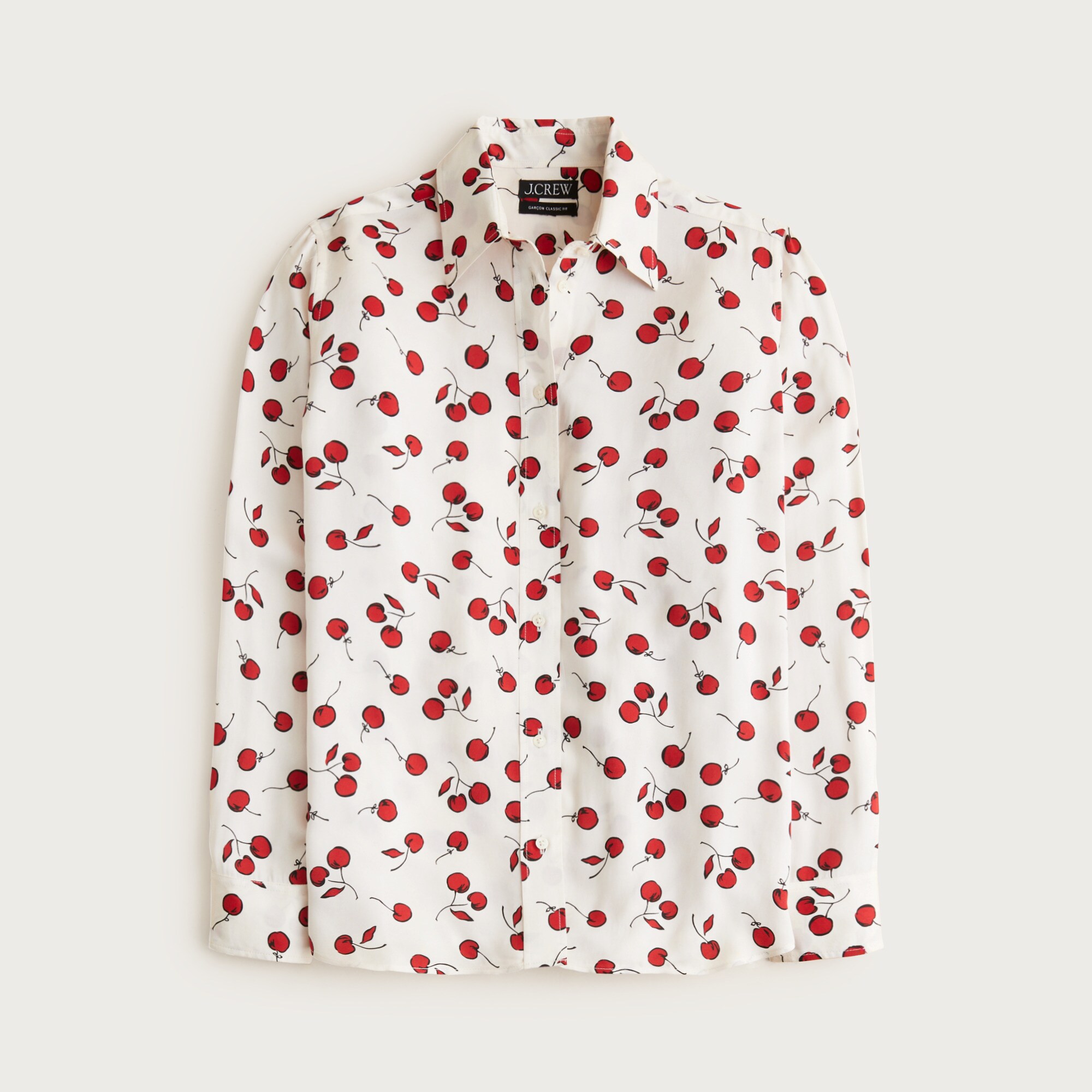 Jules Drapey Classic-fit Shirt In Cherry Print For Women | J.Crew