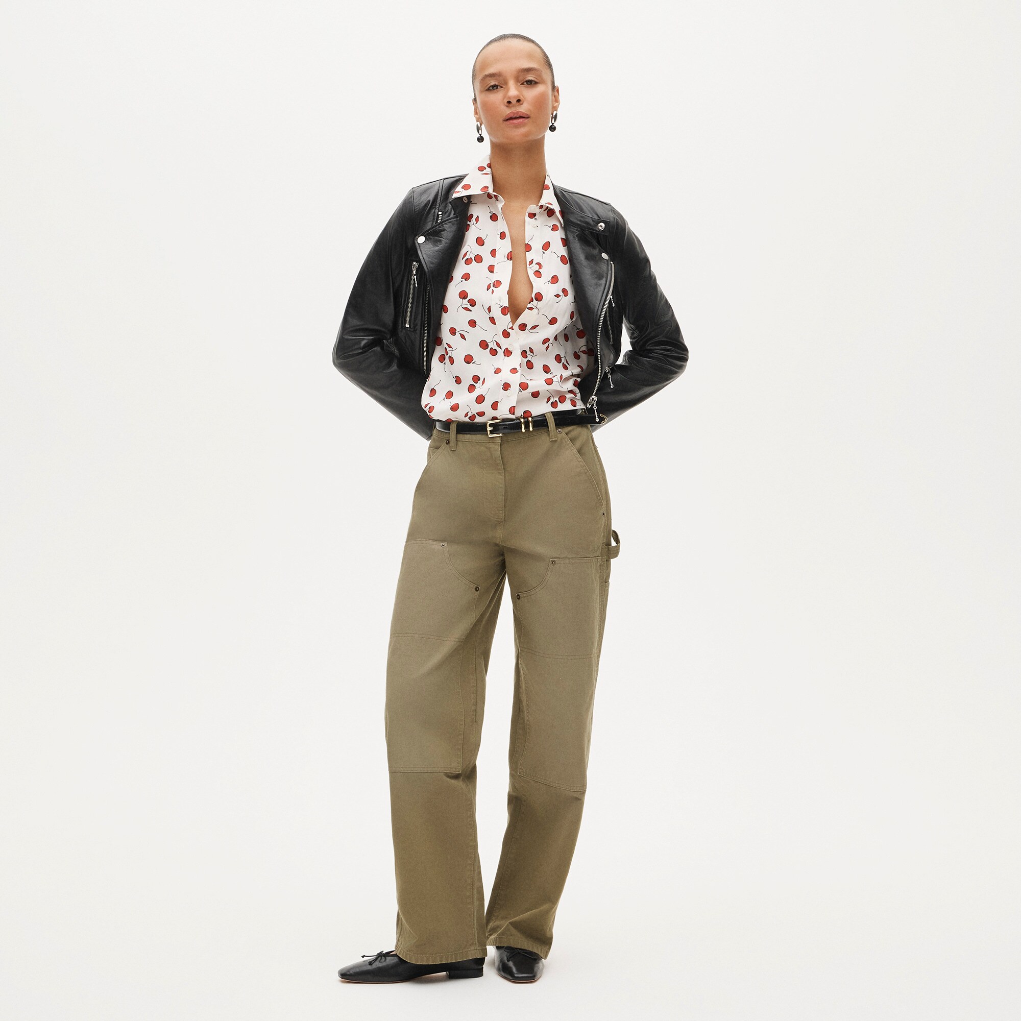 Jules drapey classic-fit shirt in cherry print