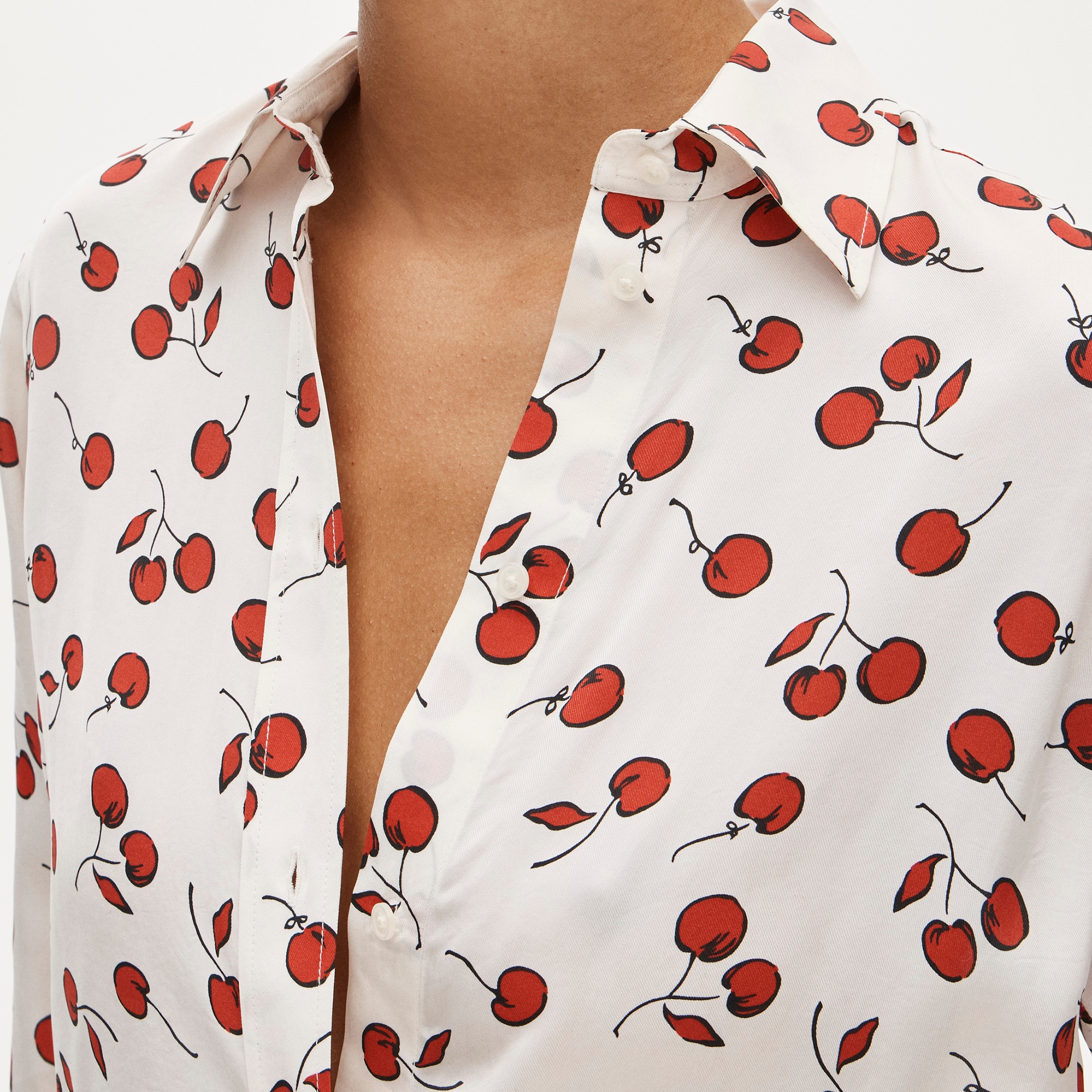 Jules drapey classic-fit shirt in cherry print - image 4