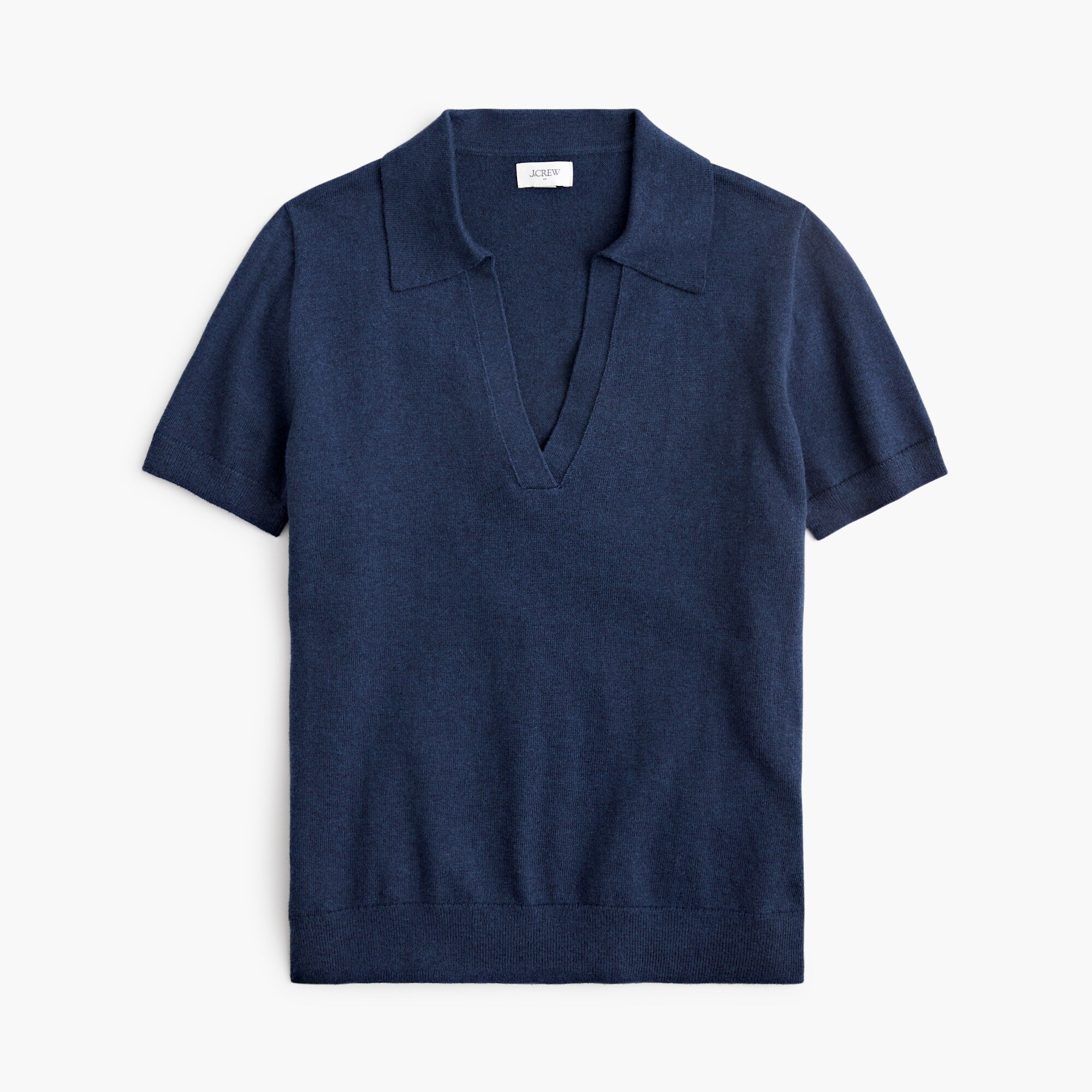 womens Short-sleeve cotton-blend sweater-polo