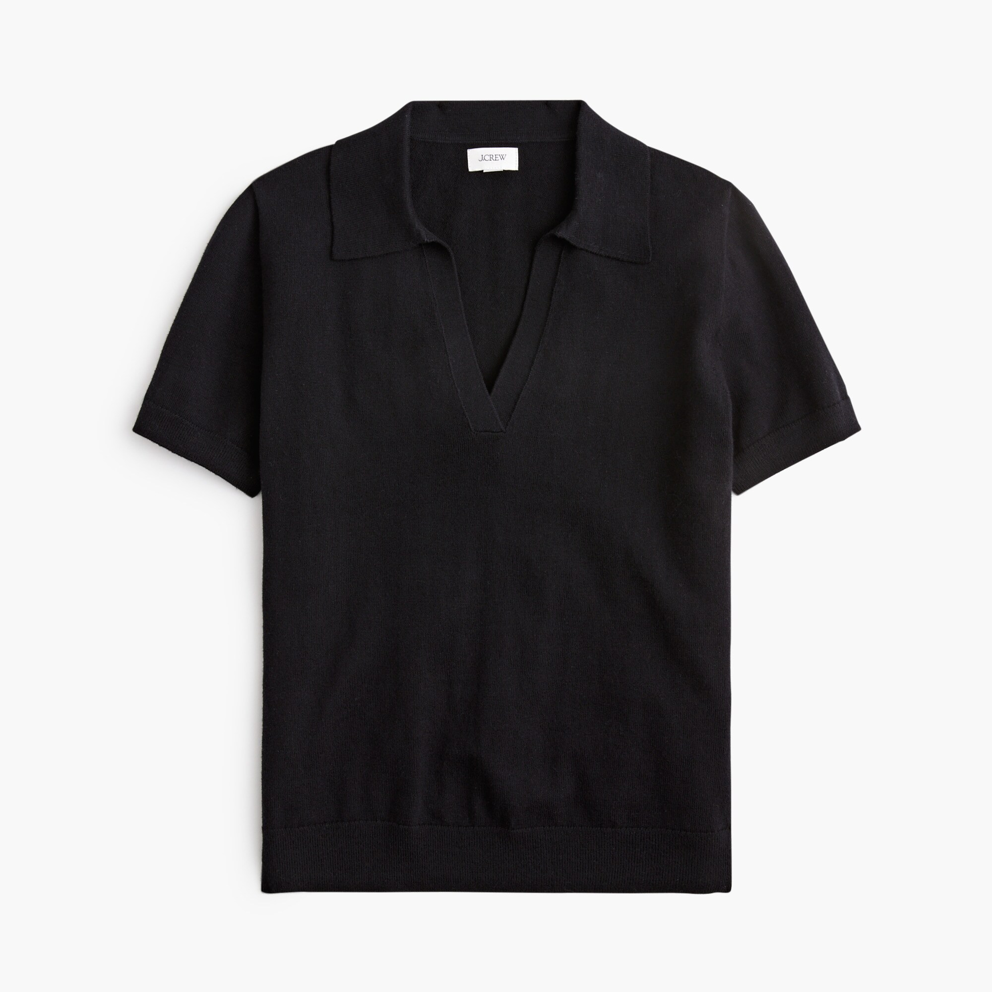 womens Short-sleeve cotton-blend sweater-polo