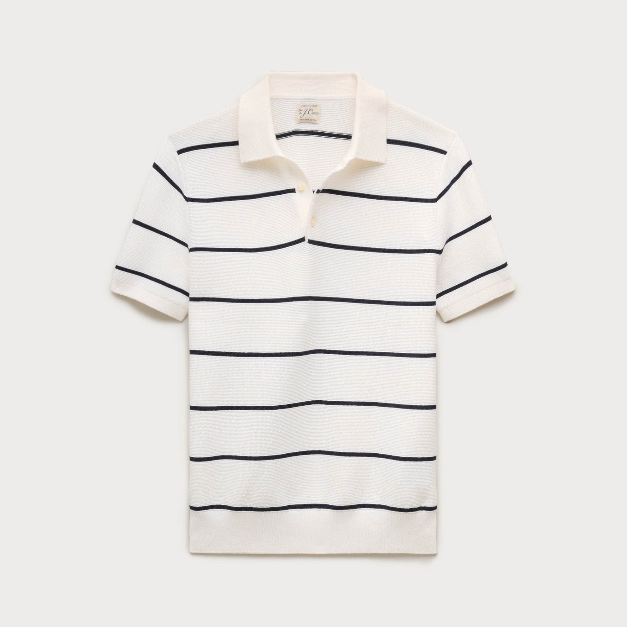 Short-sleeve Pima cotton sweater-polo in stripe from J.Crew - $144